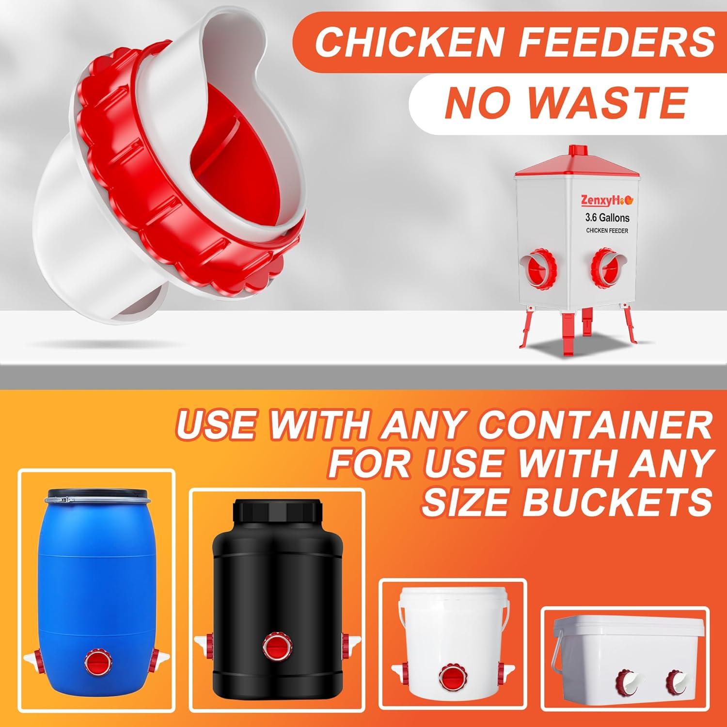 Alimentador de Pollo DIY ZenxyHoC con 4 Puertos Automáticos