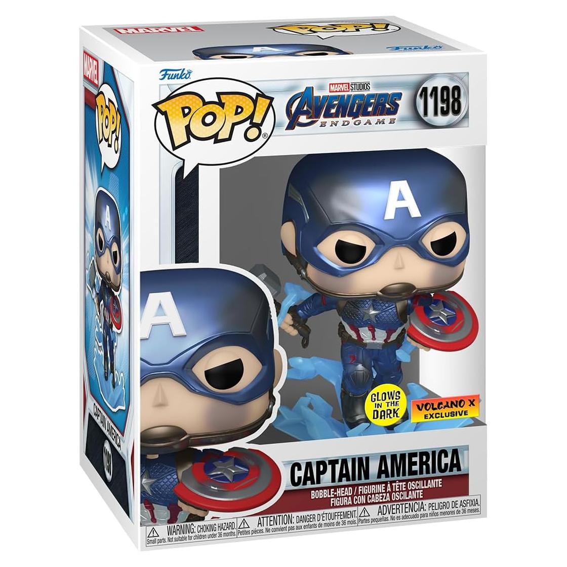 Funko POP! Capitán América Marvel Endgame Brilla en la Oscuridad