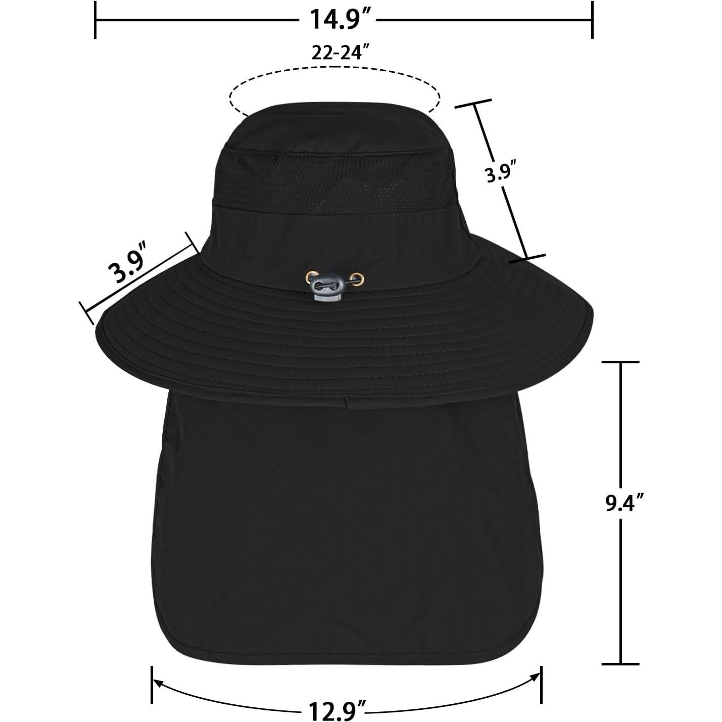 Sombrero de Sol UPF 50+ para Hombre y Mujer - Negro