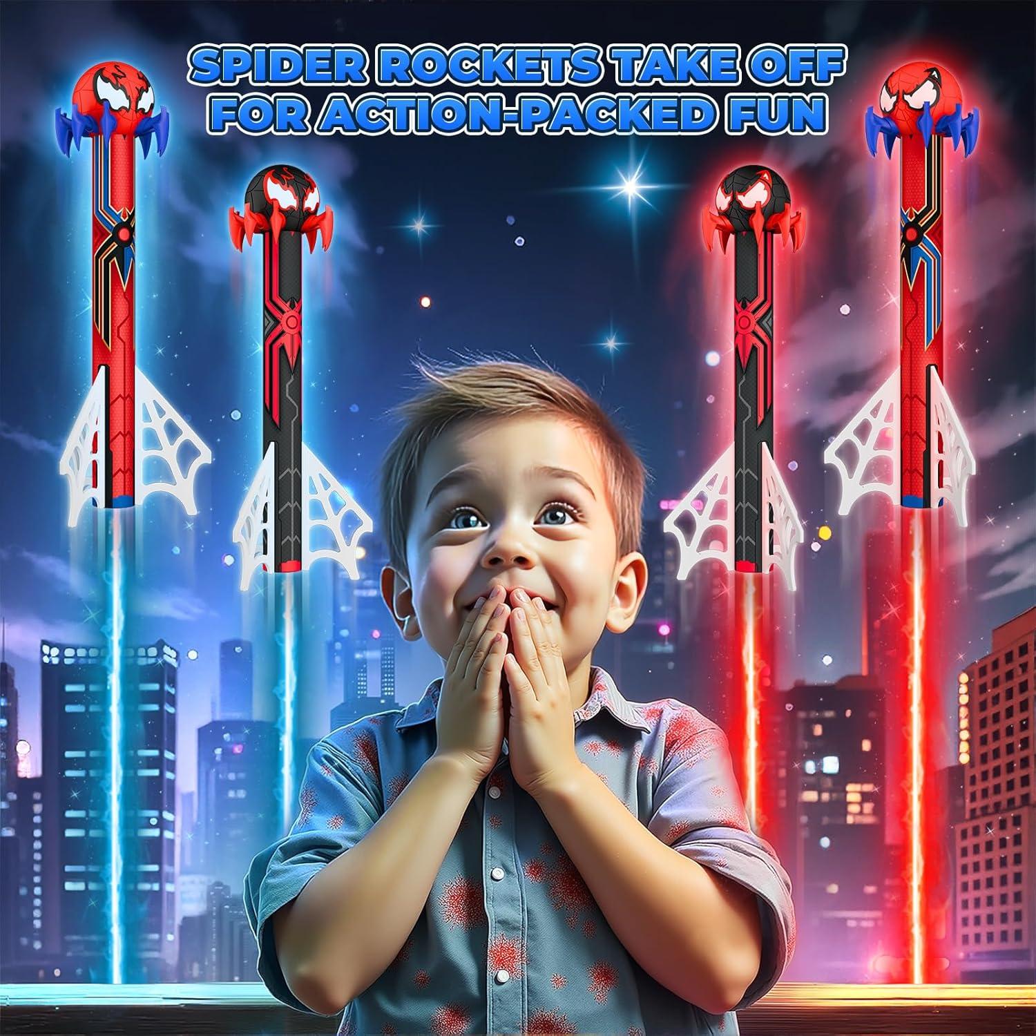 Lanzador de Cohetes Araña Daisi 4 Cohetes para Niños