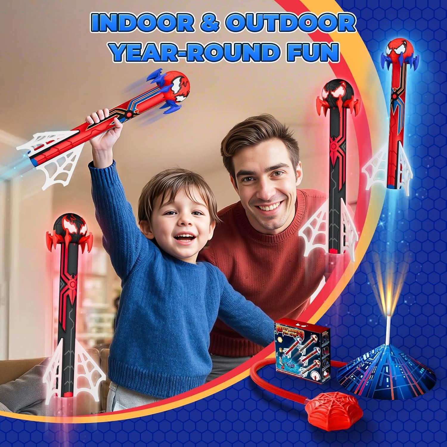 Lanzador de Cohetes Araña Daisi 4 Cohetes para Niños