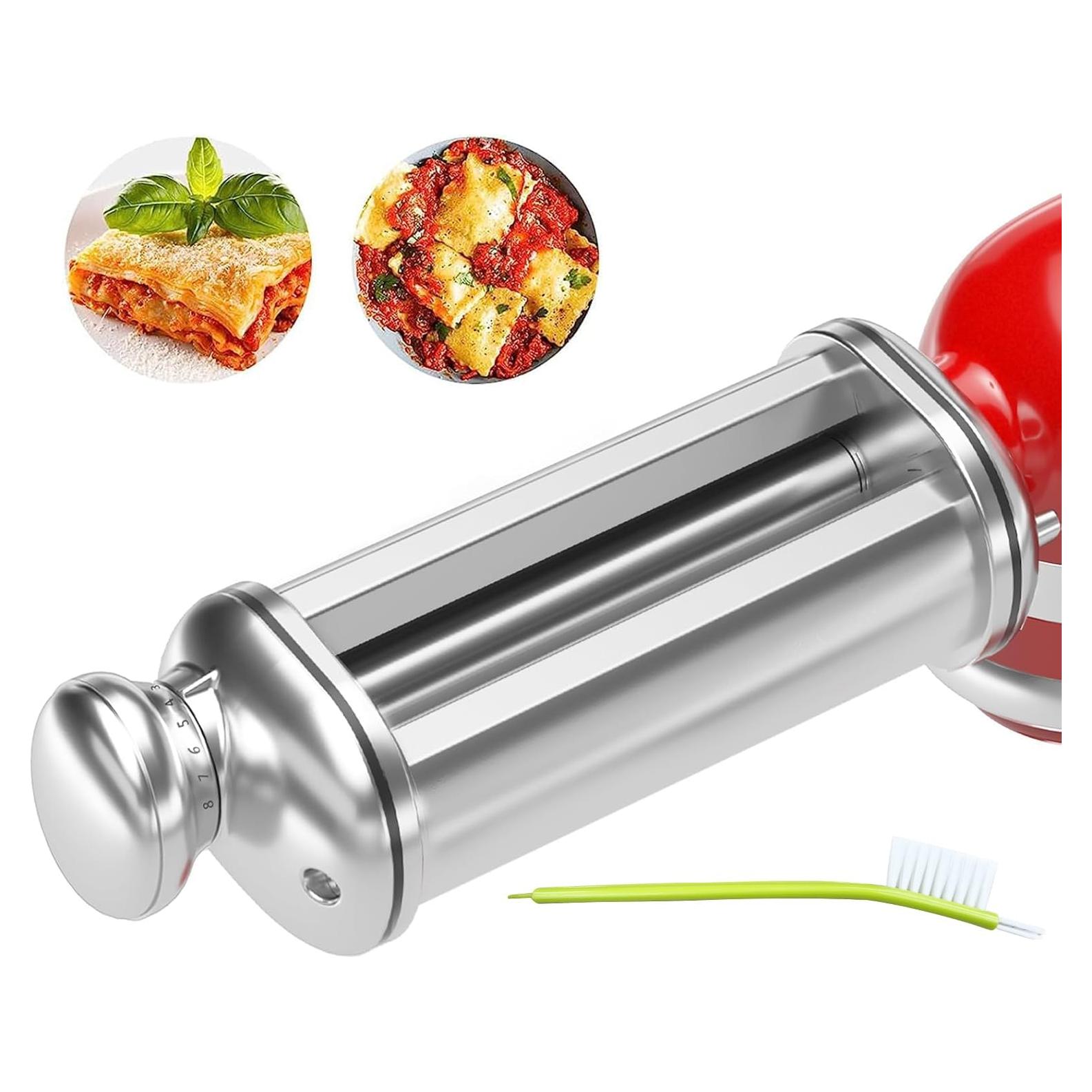 Rodillo de Pasta ZACME para Mezclador KitchenAid - Acero Inoxidable, 8 Niveles