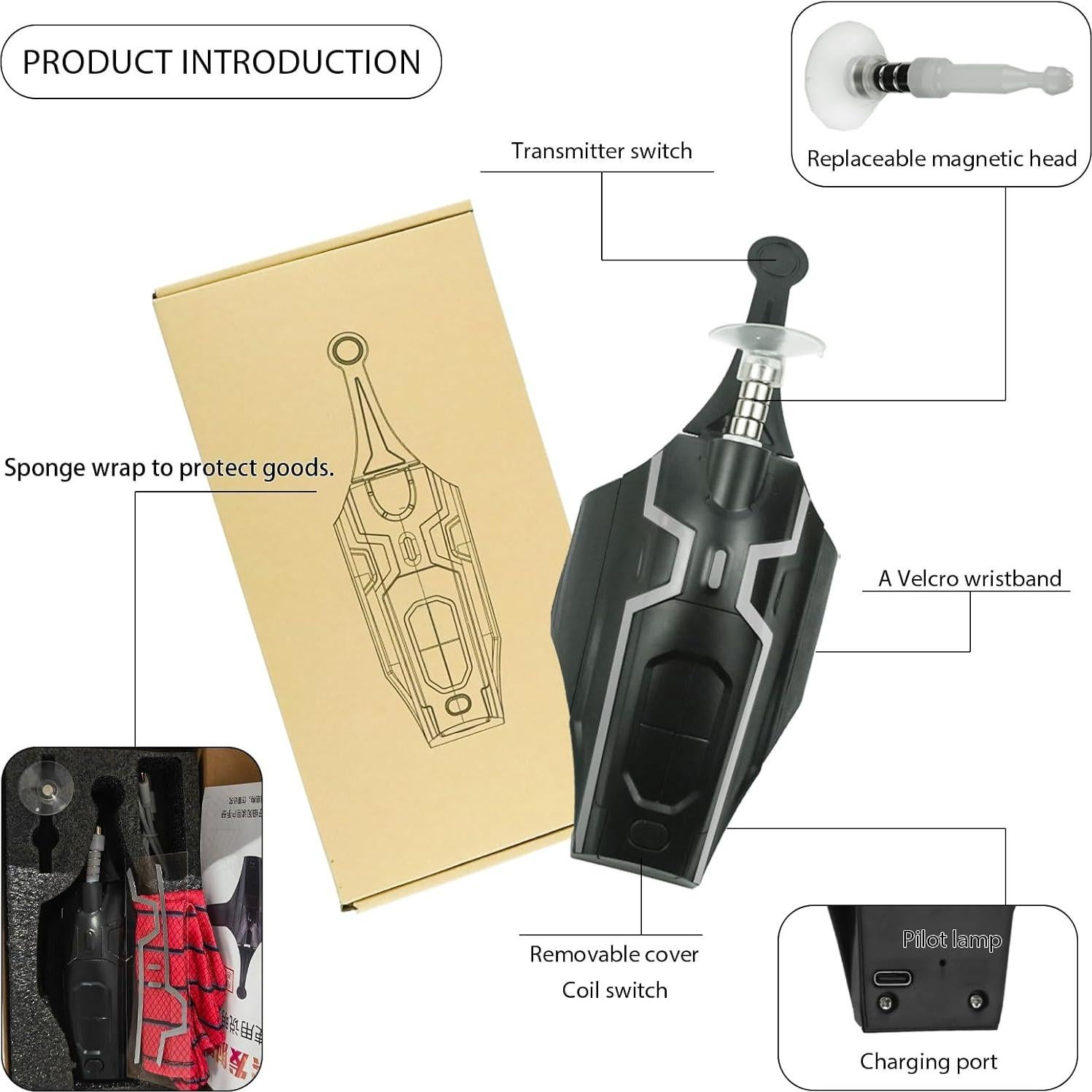 Lanzador de Telarañas SUIZU 2.0 Carga USB con Guantes