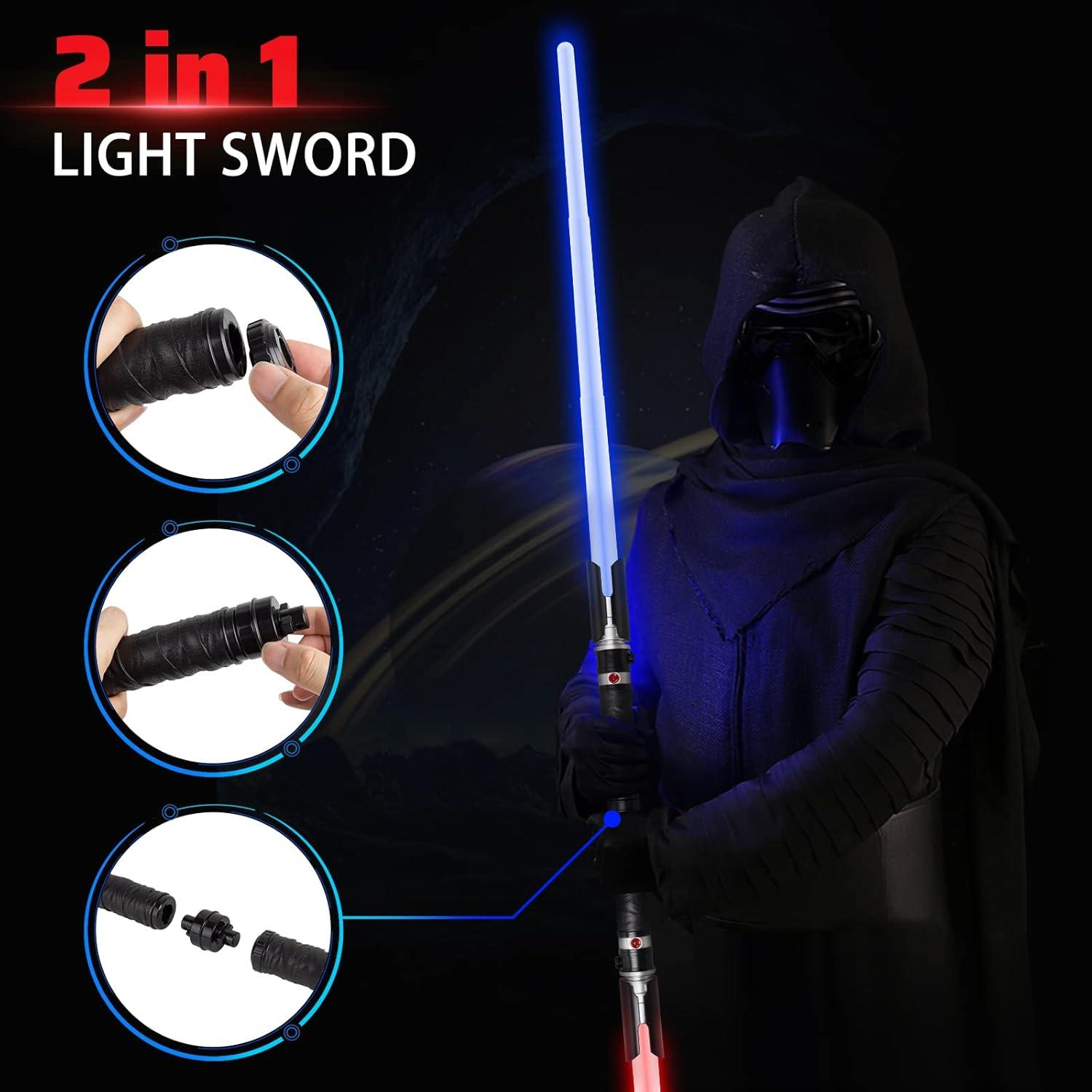 Juego de Espadas LED 2 en 1 SAIYUE con Sonido y Mango Realista