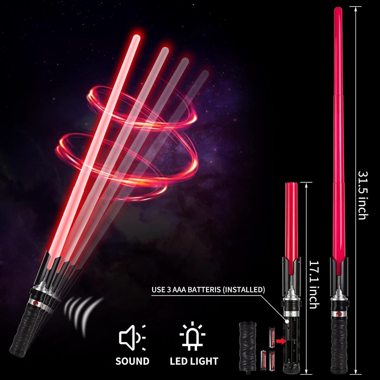 Juego de Espadas LED 2 en 1 SAIYUE con Sonido y Mango Realista