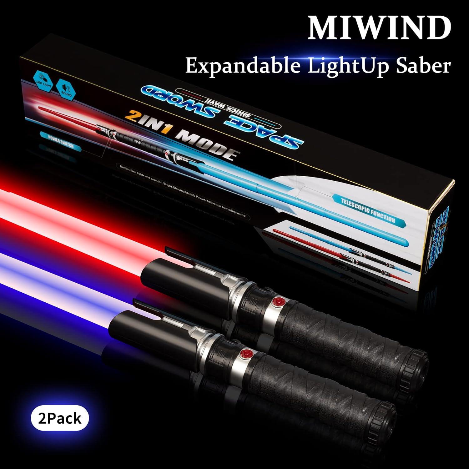 Juego de Espadas LED 2 en 1 SAIYUE con Sonido y Mango Realista