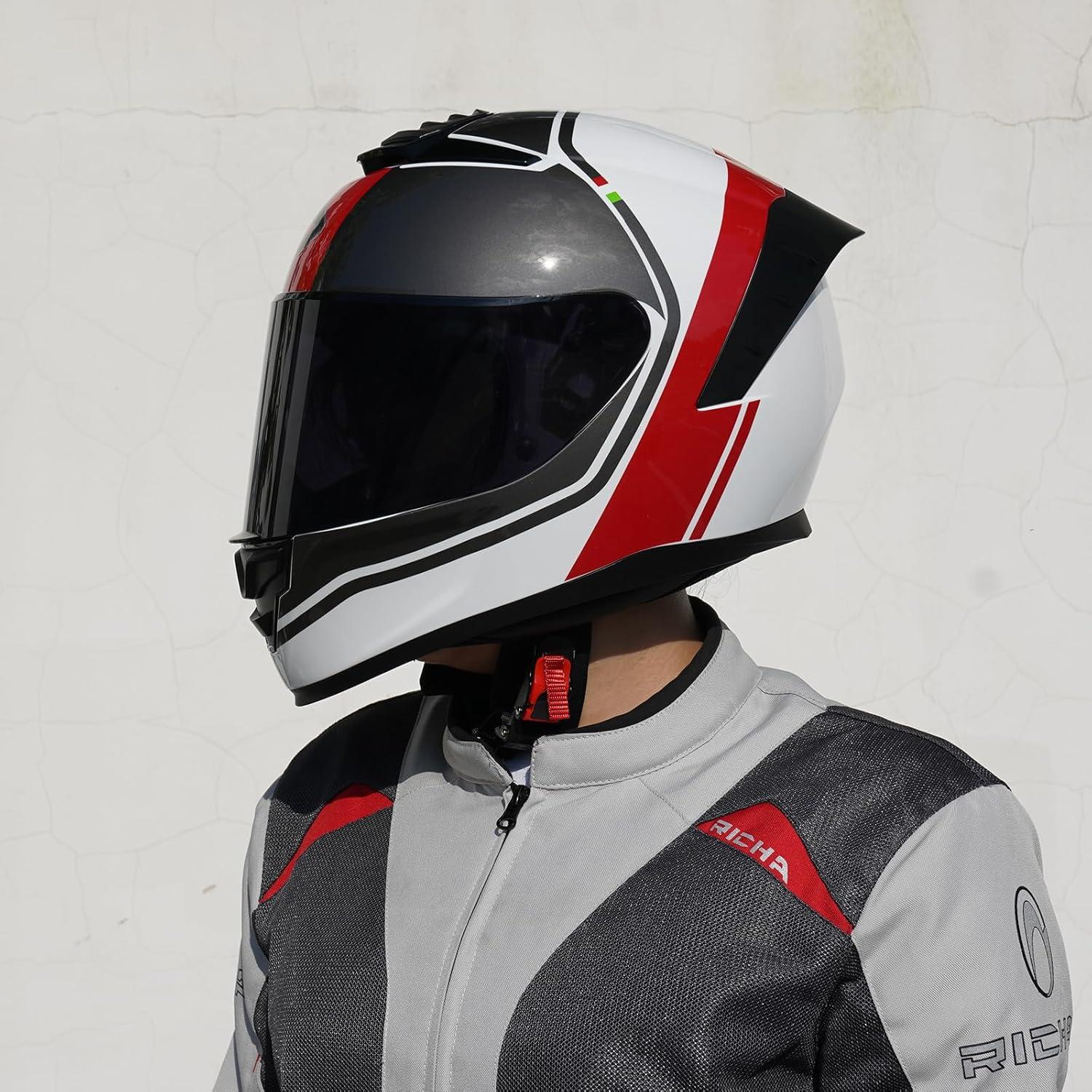 Casco Integral de Motocicleta MXJ Gear MG611 Rojo Brillante