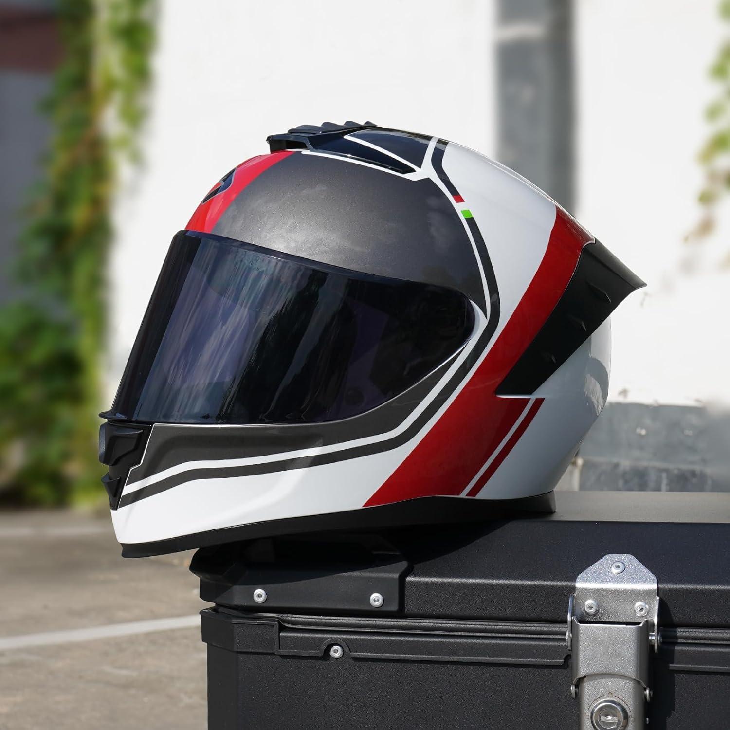 Casco Integral de Motocicleta MXJ Gear MG611 Rojo Brillante