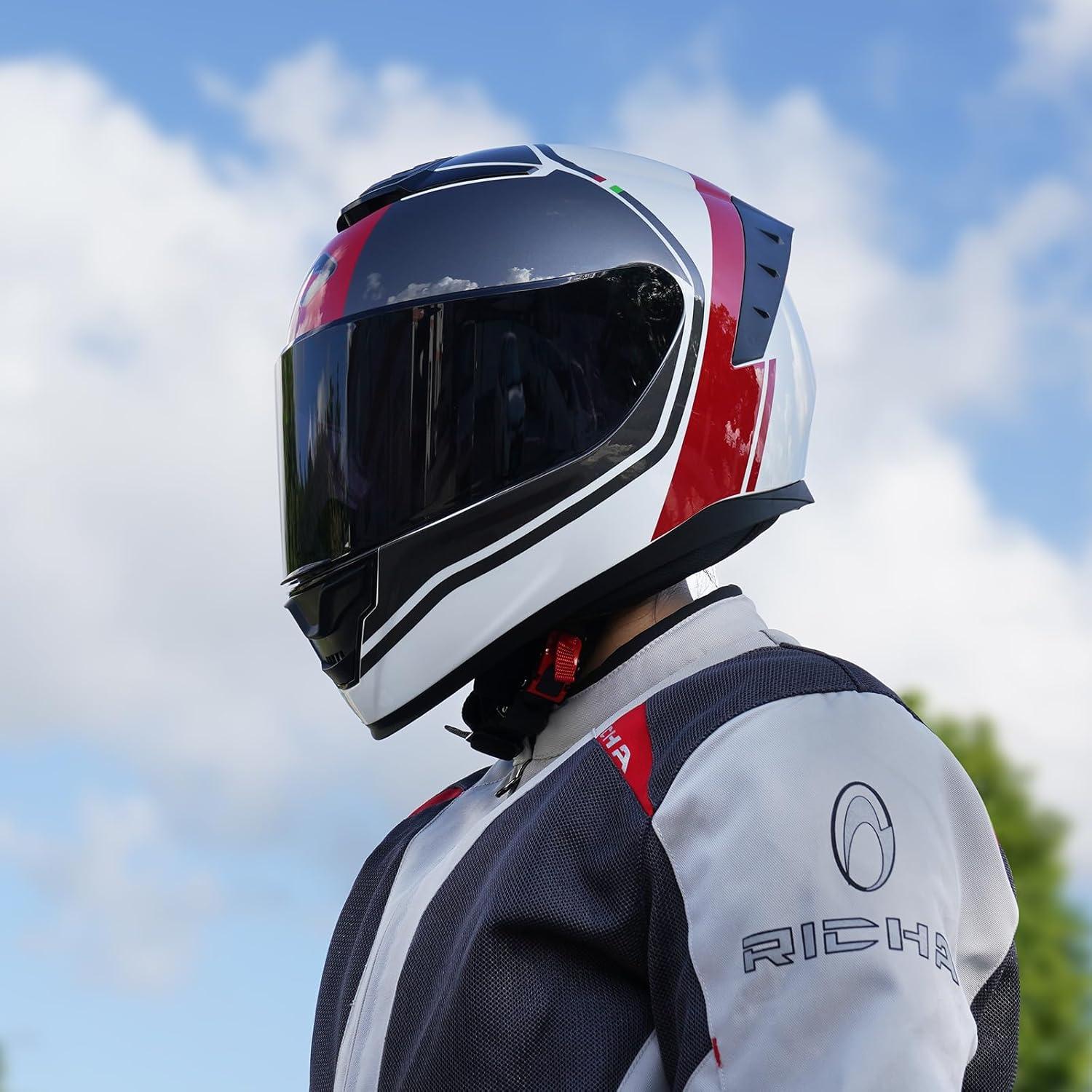 Casco Integral de Motocicleta MXJ Gear MG611 Rojo Brillante