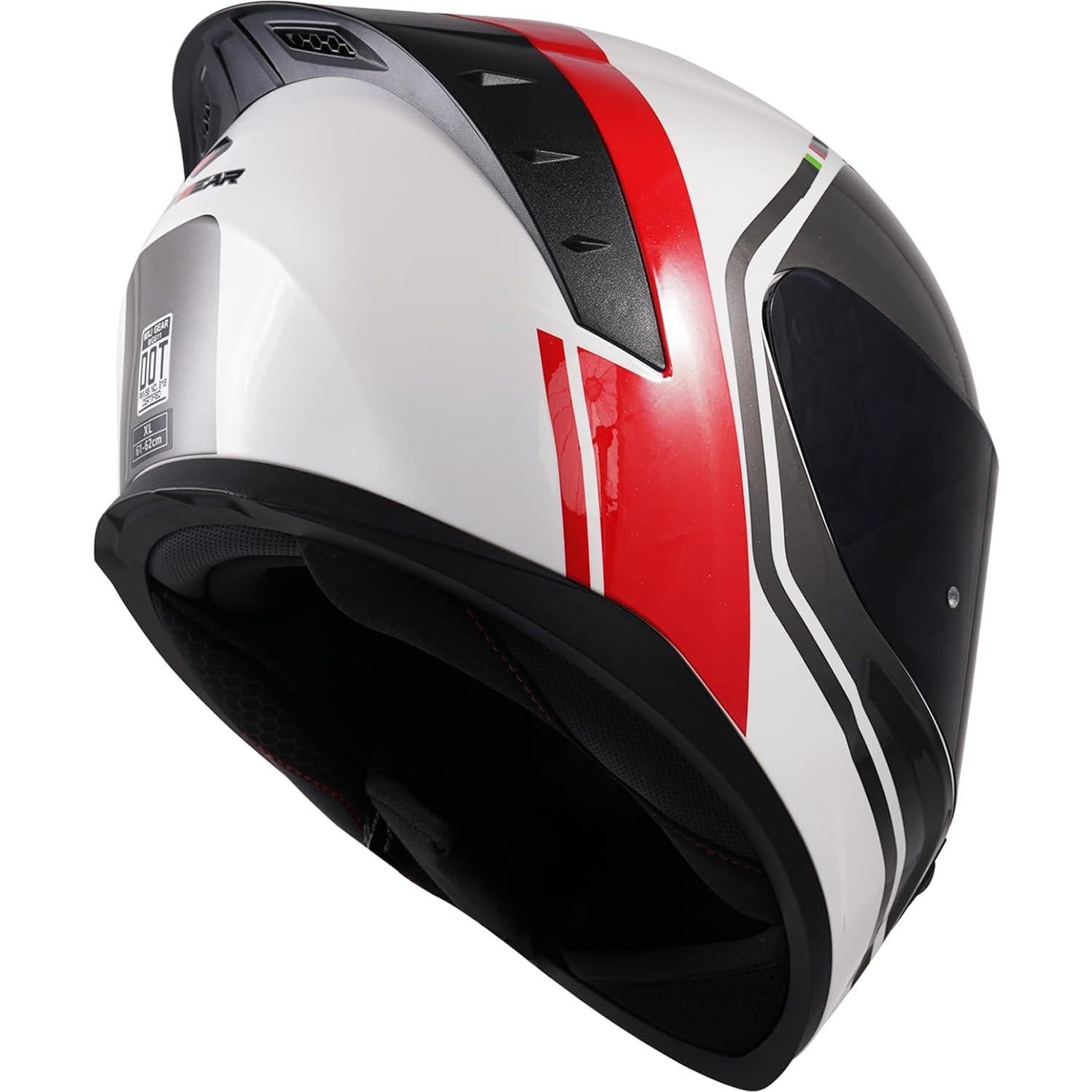 Casco Integral de Motocicleta MXJ Gear MG611 Rojo Brillante