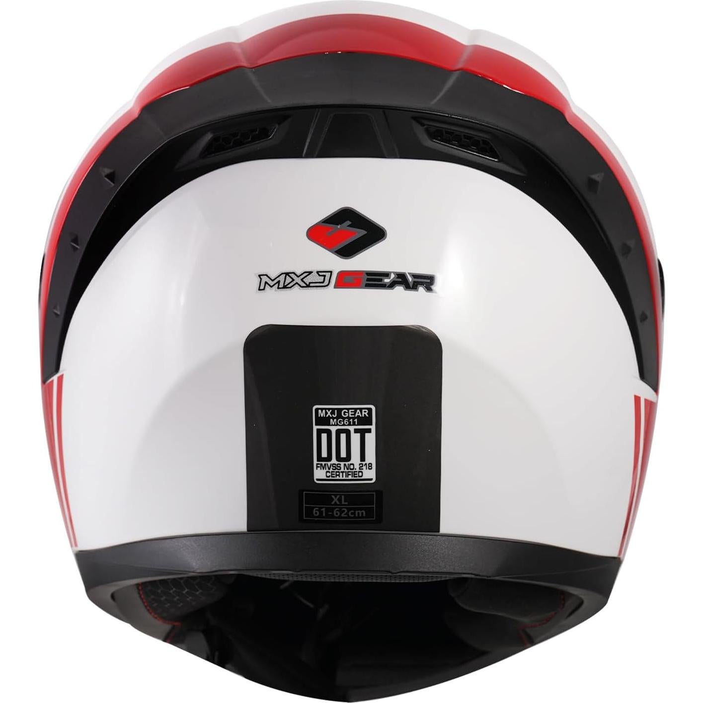 Casco Integral de Motocicleta MXJ Gear MG611 Rojo Brillante