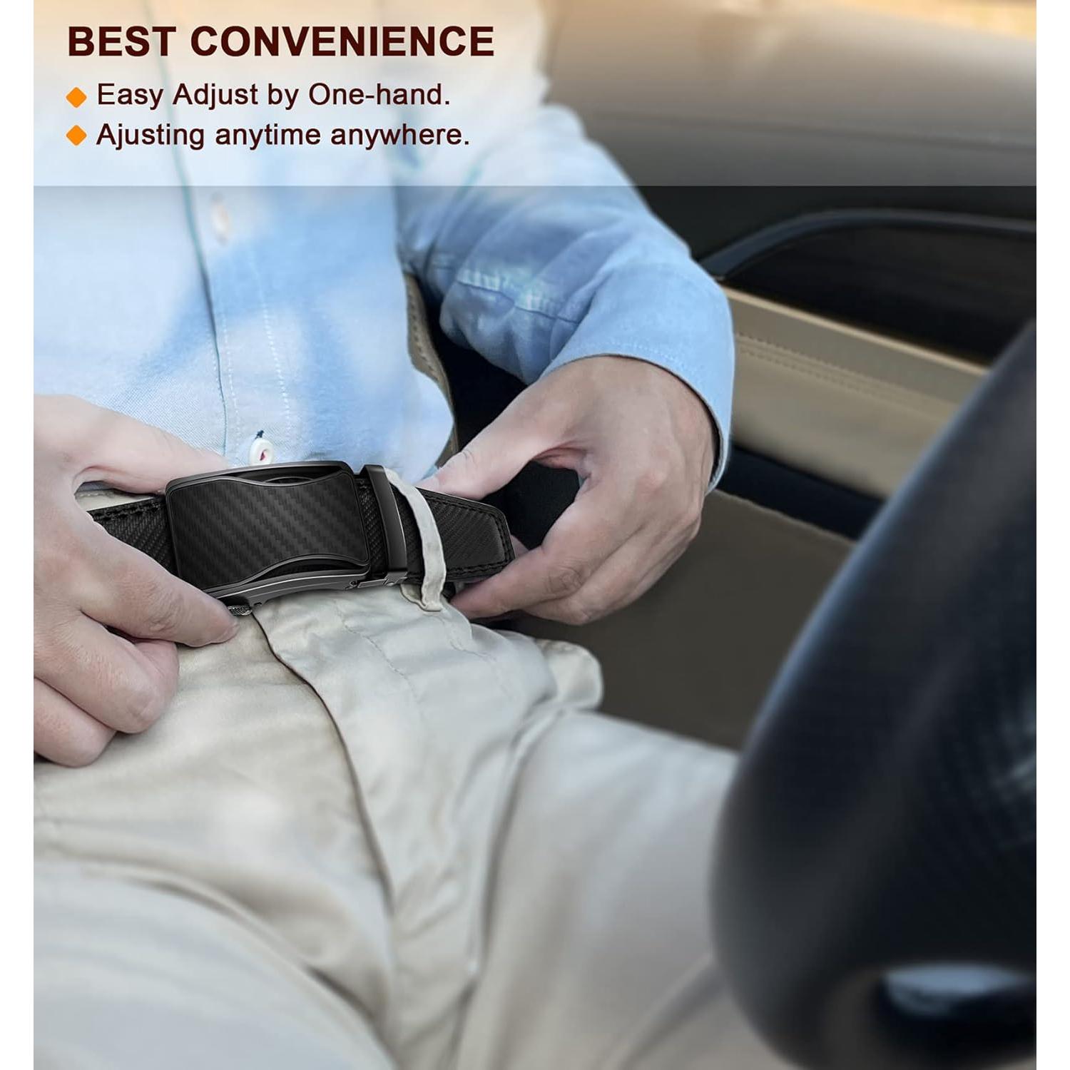 Cinturón Ratchet de Cuero Bulliant para Hombre 3.5 cm Ajustable