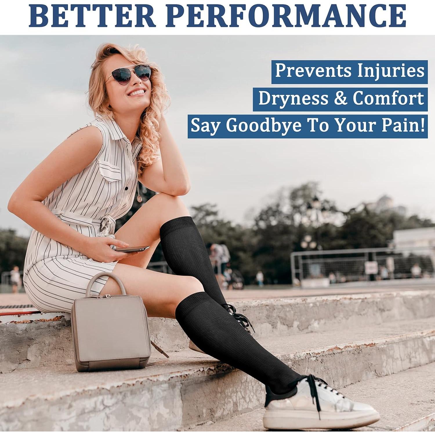 Calcetines de Compresión de Cobre FEYHAY 3 Pares 15-20 mmHg