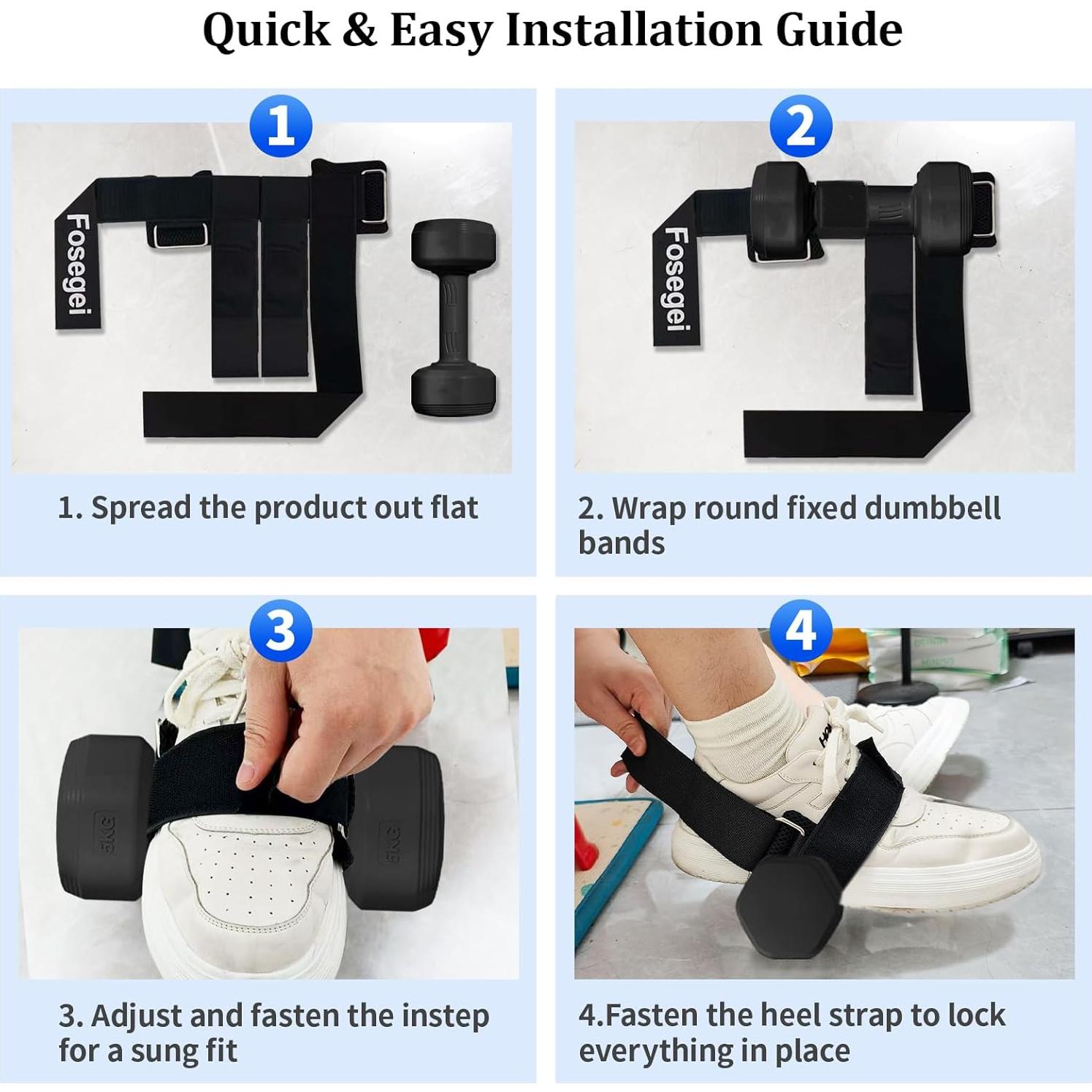 Accesorio de Pie para Mancuernas Fosegei Ajustable Negro