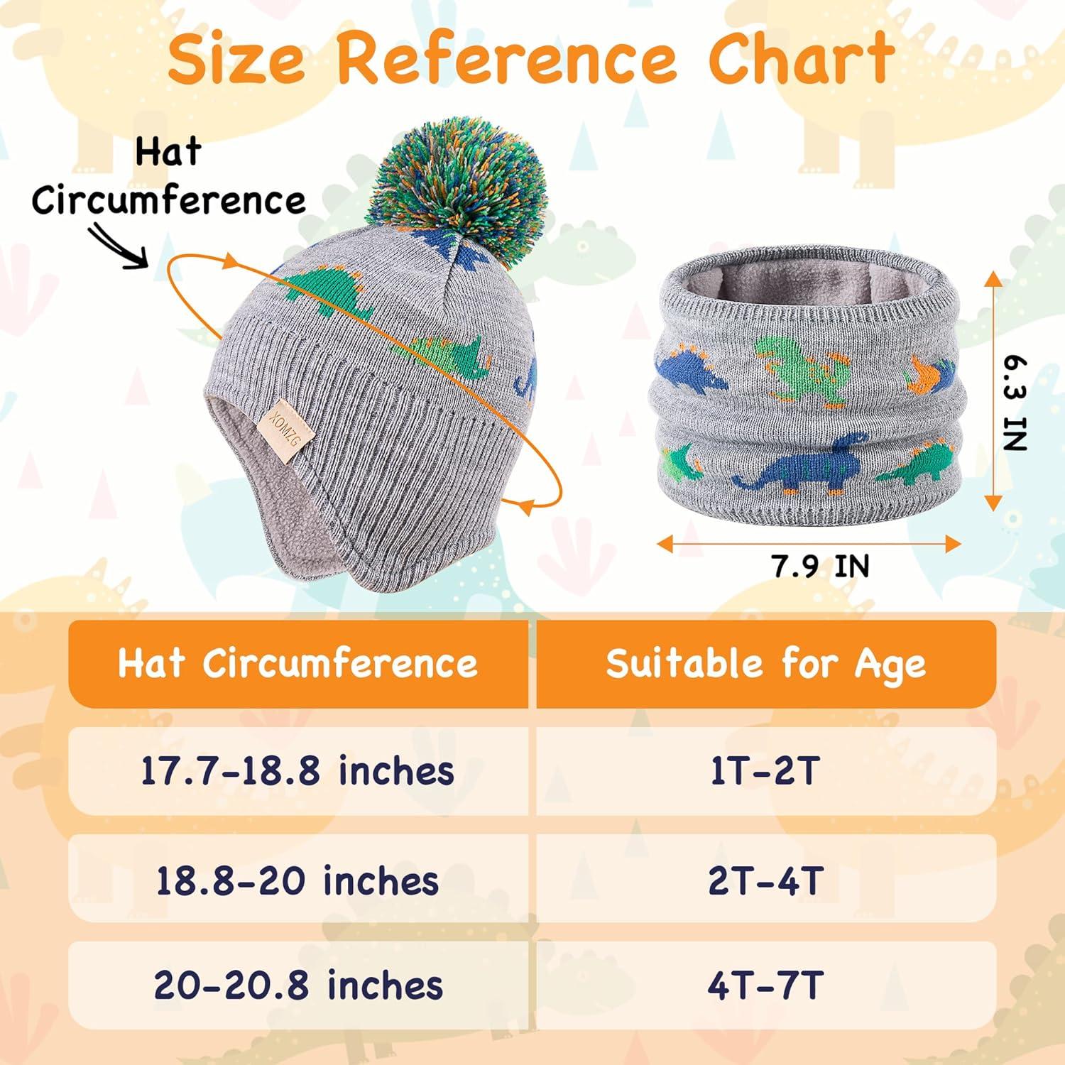 Gorro Beanie para Niños con Orejeras y Bufanda - 100% Acrílico