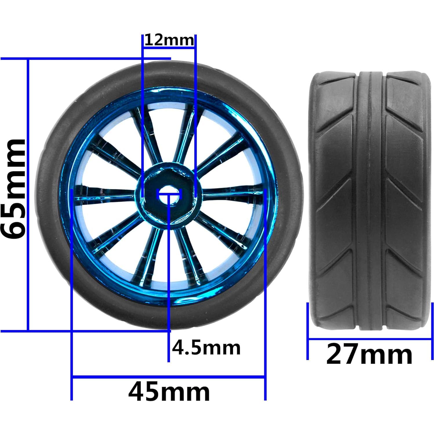 Neumáticos de Caucho 65mm y Ruedas de Plástico 12mm ShareGoo