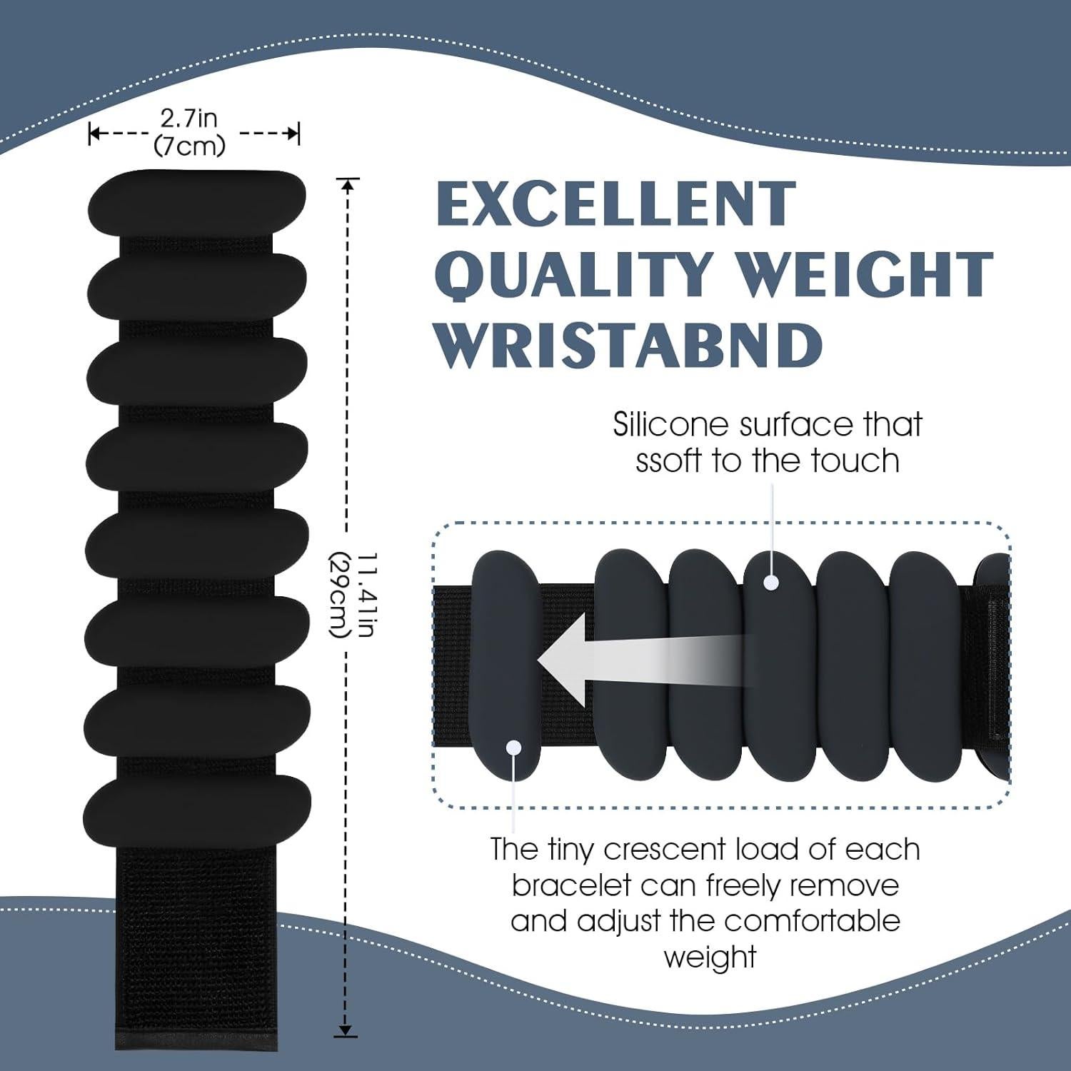 Pesas de Muñeca Grednfhat 0.9 kg Ajustables para Fitness