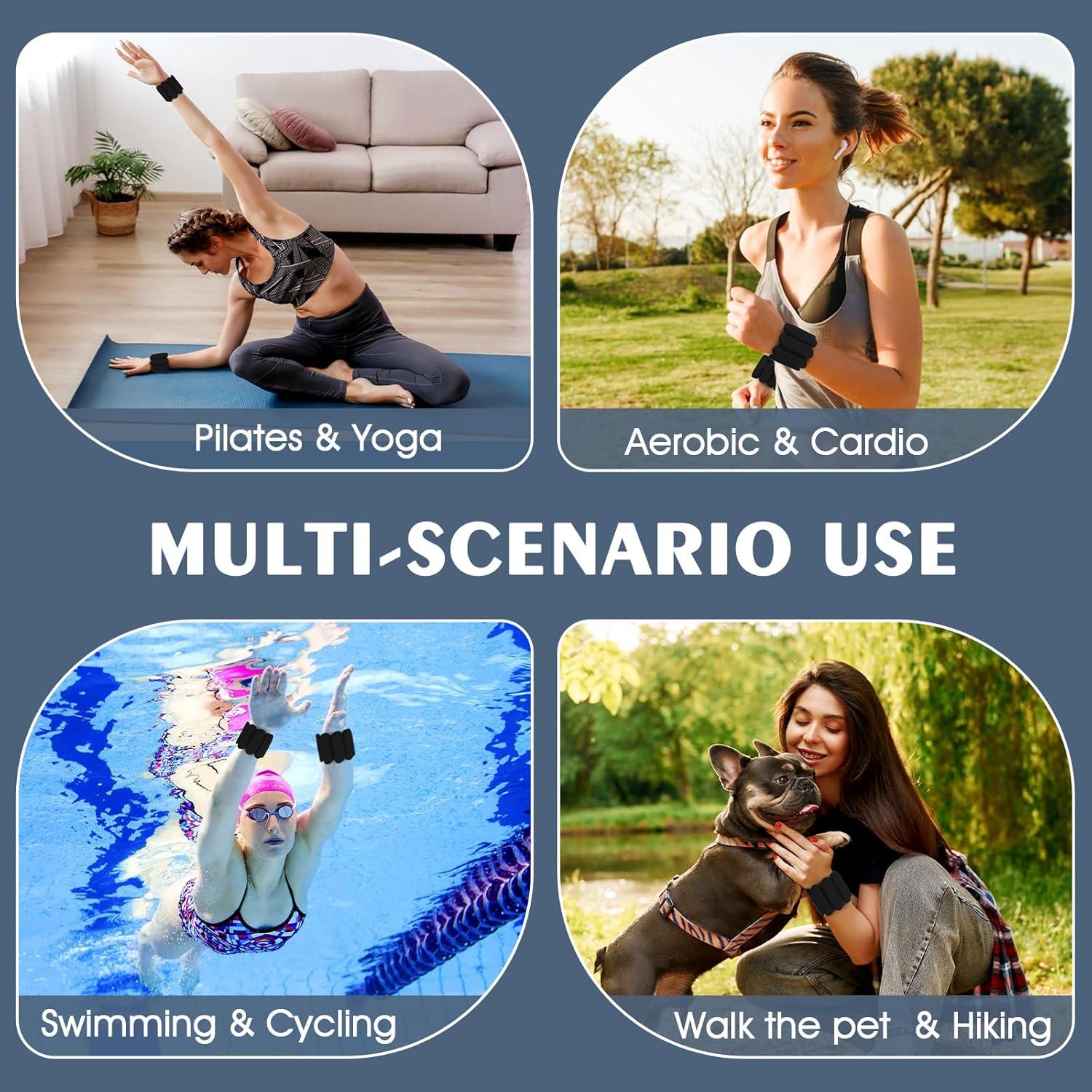 Pesas de Muñeca Grednfhat 0.9 kg Ajustables para Fitness