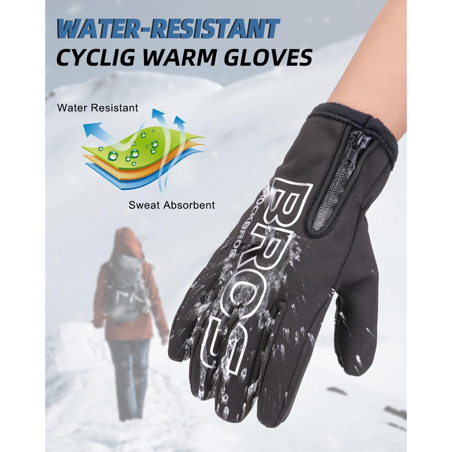Guantes de Ciclismo Invernales ROCKBROS Unisex Resistentes al Agua