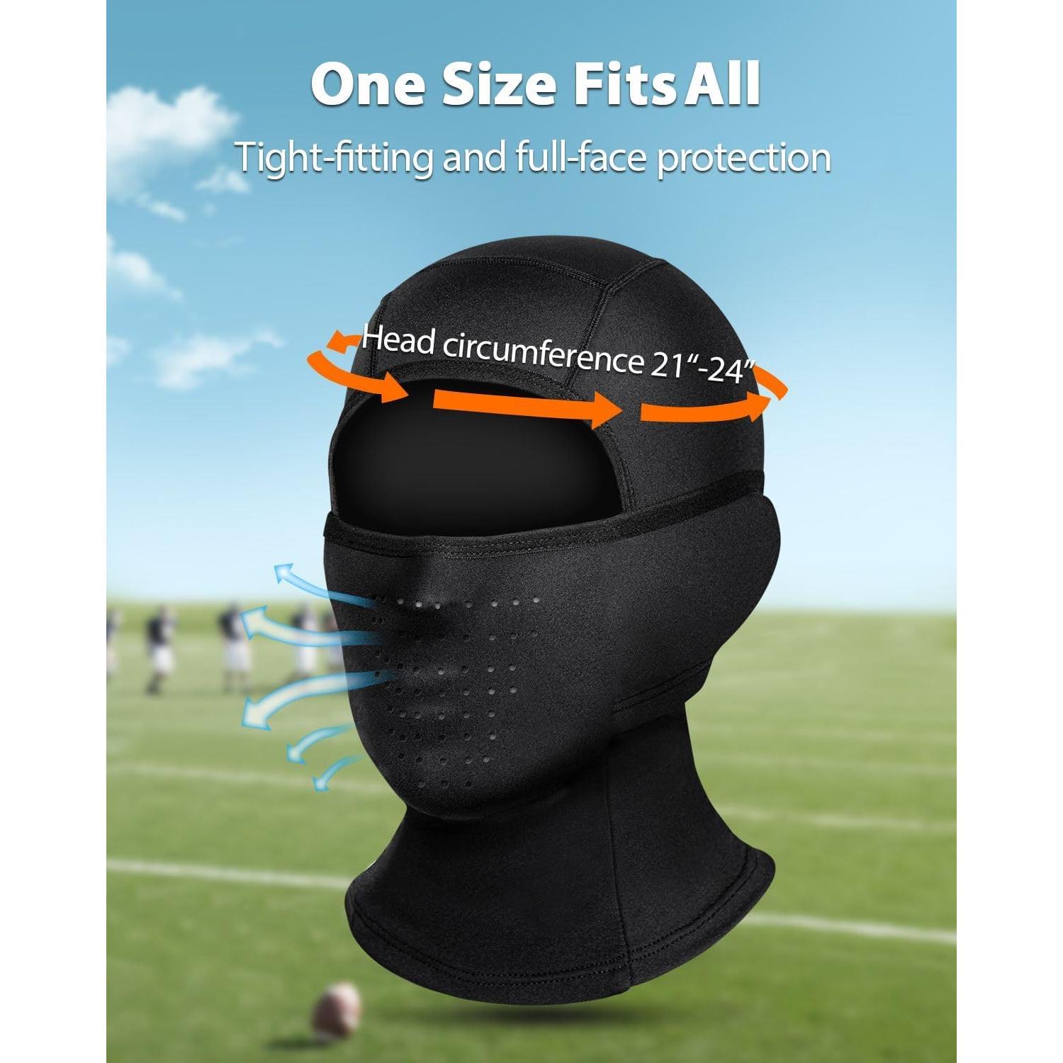 Balaclava RIGWARL Negra Unisex Transpirable y Secado Rápido