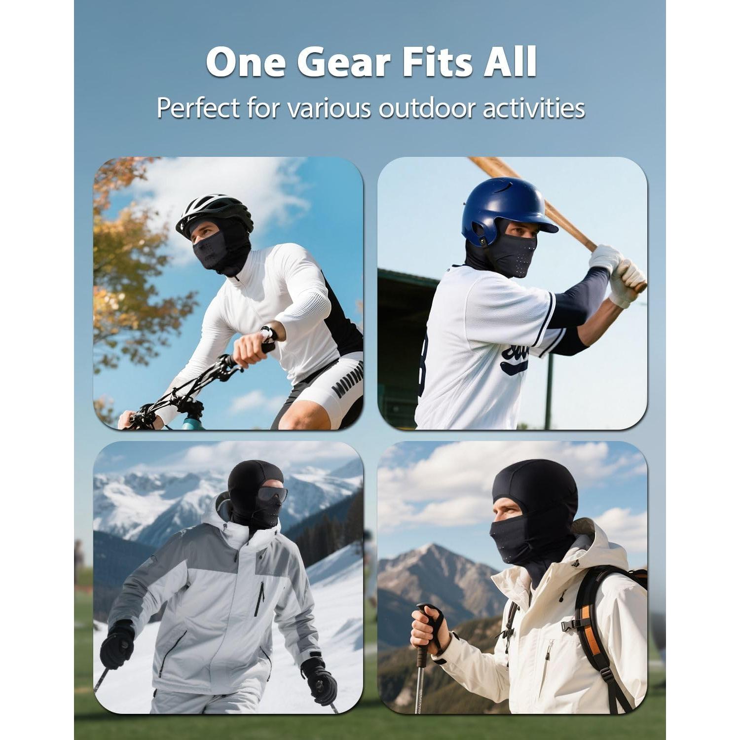 Balaclava RIGWARL Negra Unisex Transpirable y Secado Rápido