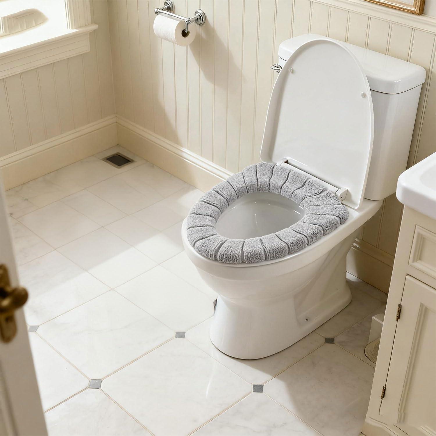 Funda de Asiento de Inodoro Suave 3PCS - Tela Acrílica Cálida