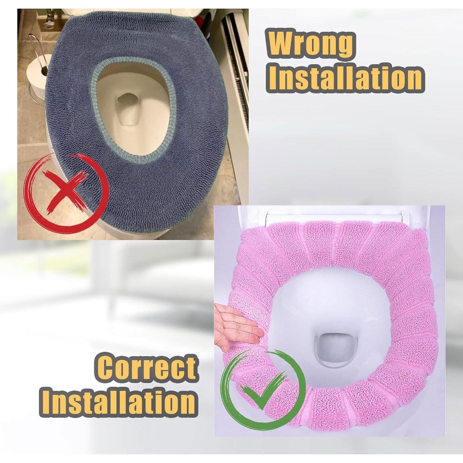 Funda de Asiento de Inodoro Suave 3PCS - Tela Acrílica Cálida