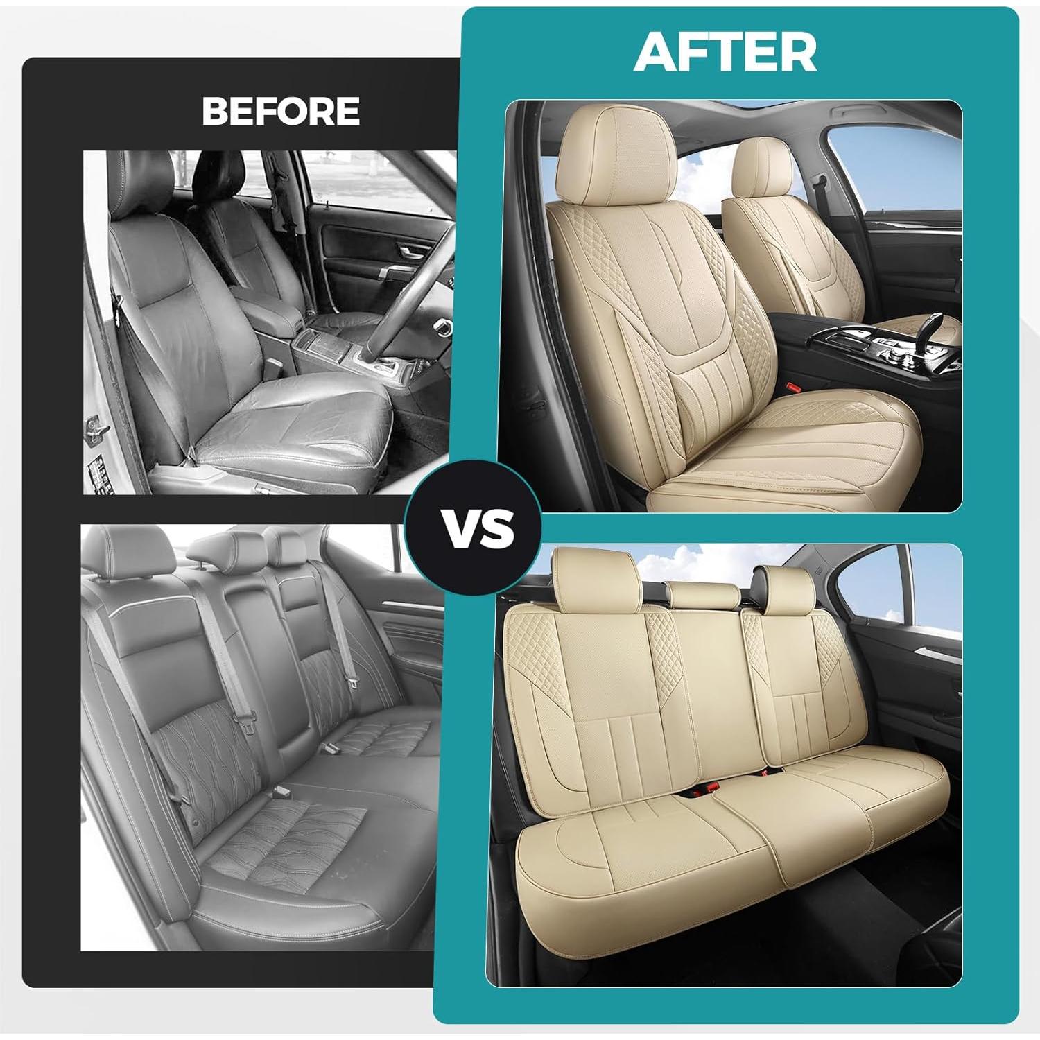 Cubiertas de Asientos de Coche FEINEPRO Juego Completo Beige