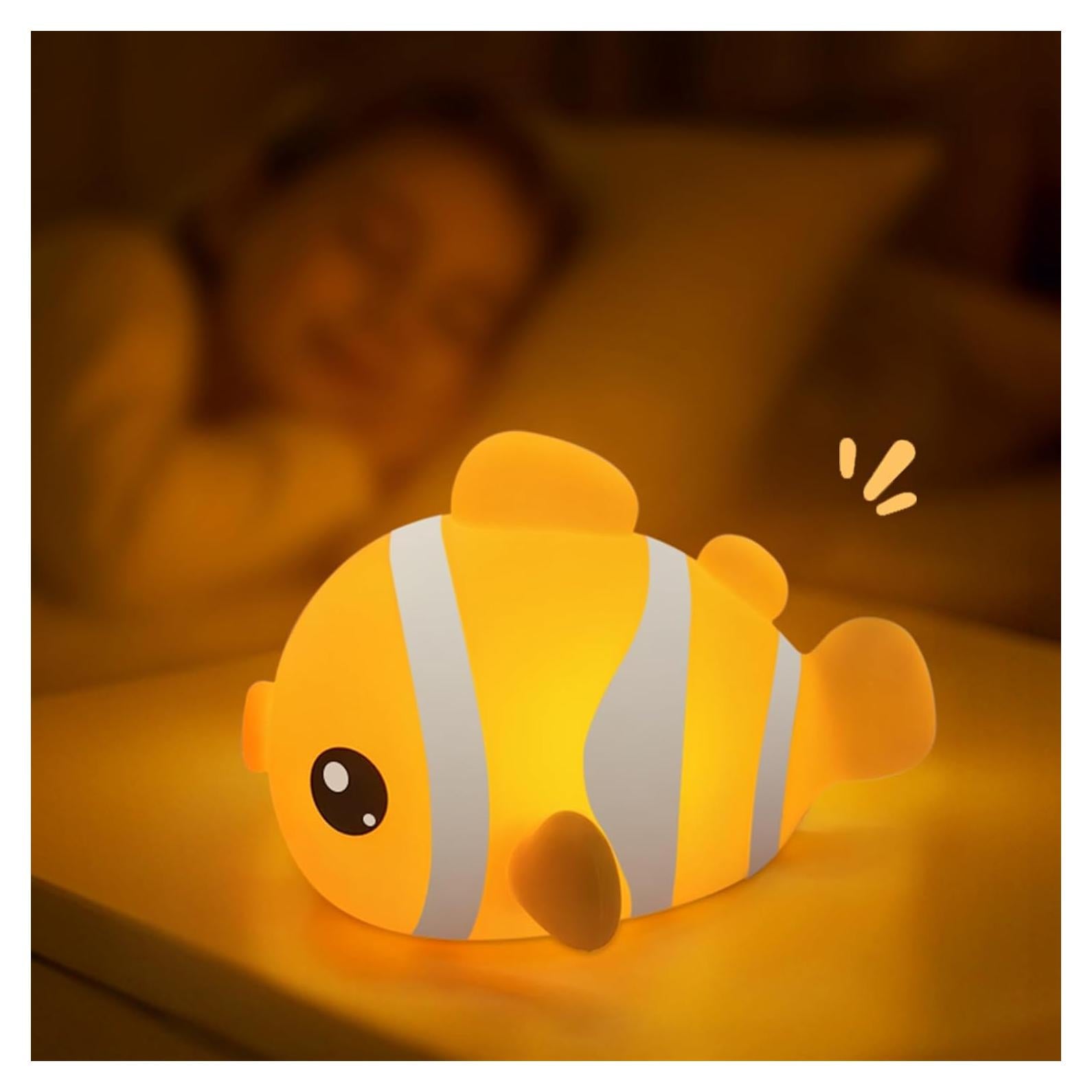 Luz Nocturna Pez Payaso AVACOM - Silicona, Recargable, 3 Niveles