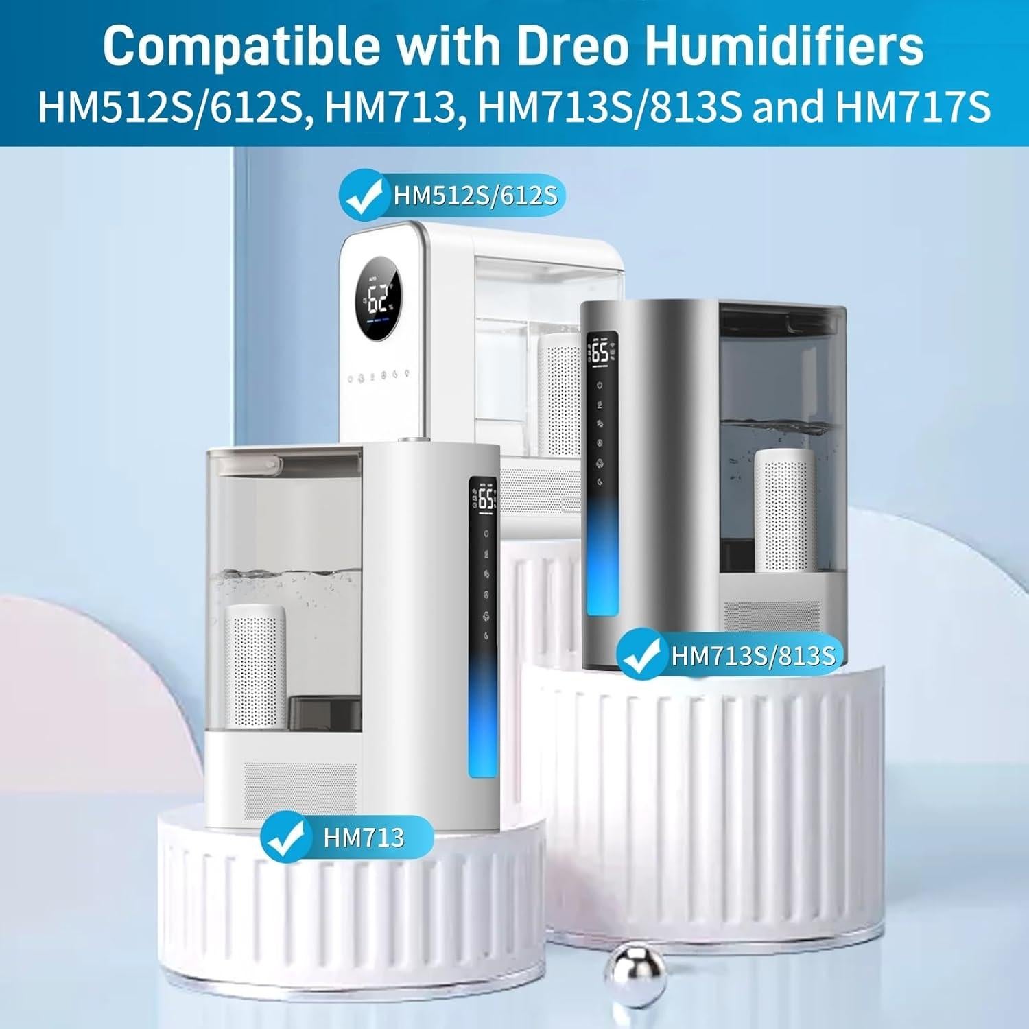 Cartucho de Desmineralización Gazeer HD12/13 para Humidificadores Dreo - 4 Unidades