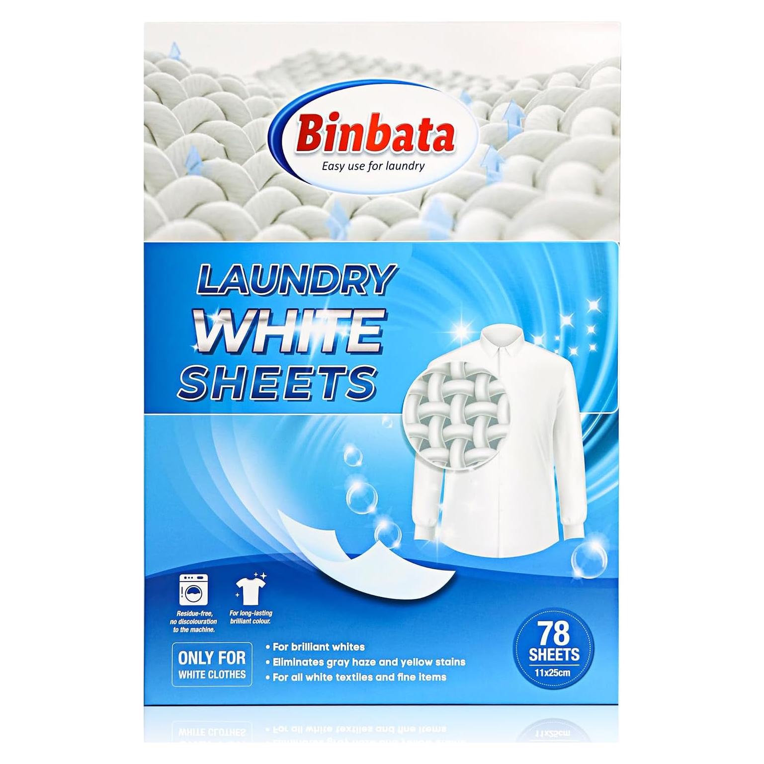 Hojas Blanqueadoras Binbata 78 Unidades - Sin Fragancia, Biodegradables