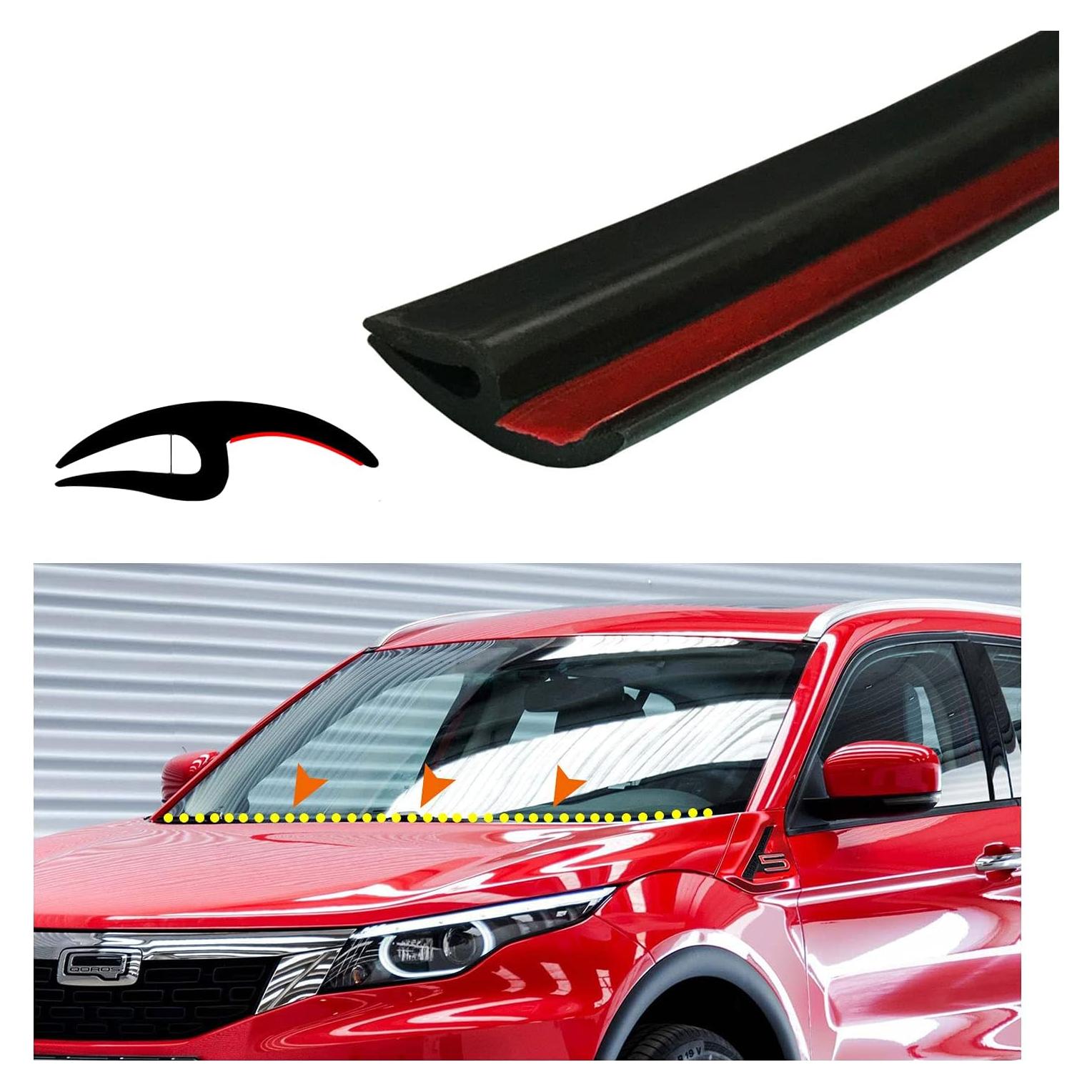 Tira de Sellado de Goma GoldWheel 2.44m para Parabrisas Negro