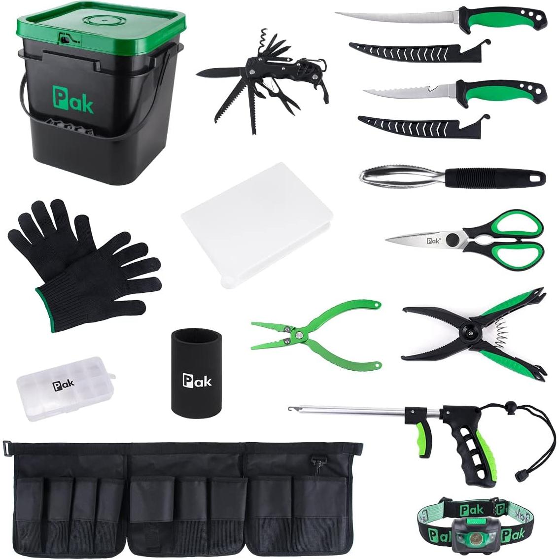 Kit de Pesca Pak con Cuchillo de Filete 15.24 cm y Balde 9.46L
