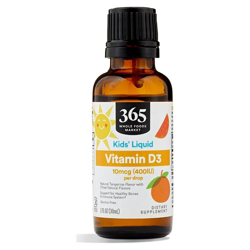 Vitamina D3 Líquida 400 IU 365 Whole Foods 29.57 ml Mandarina