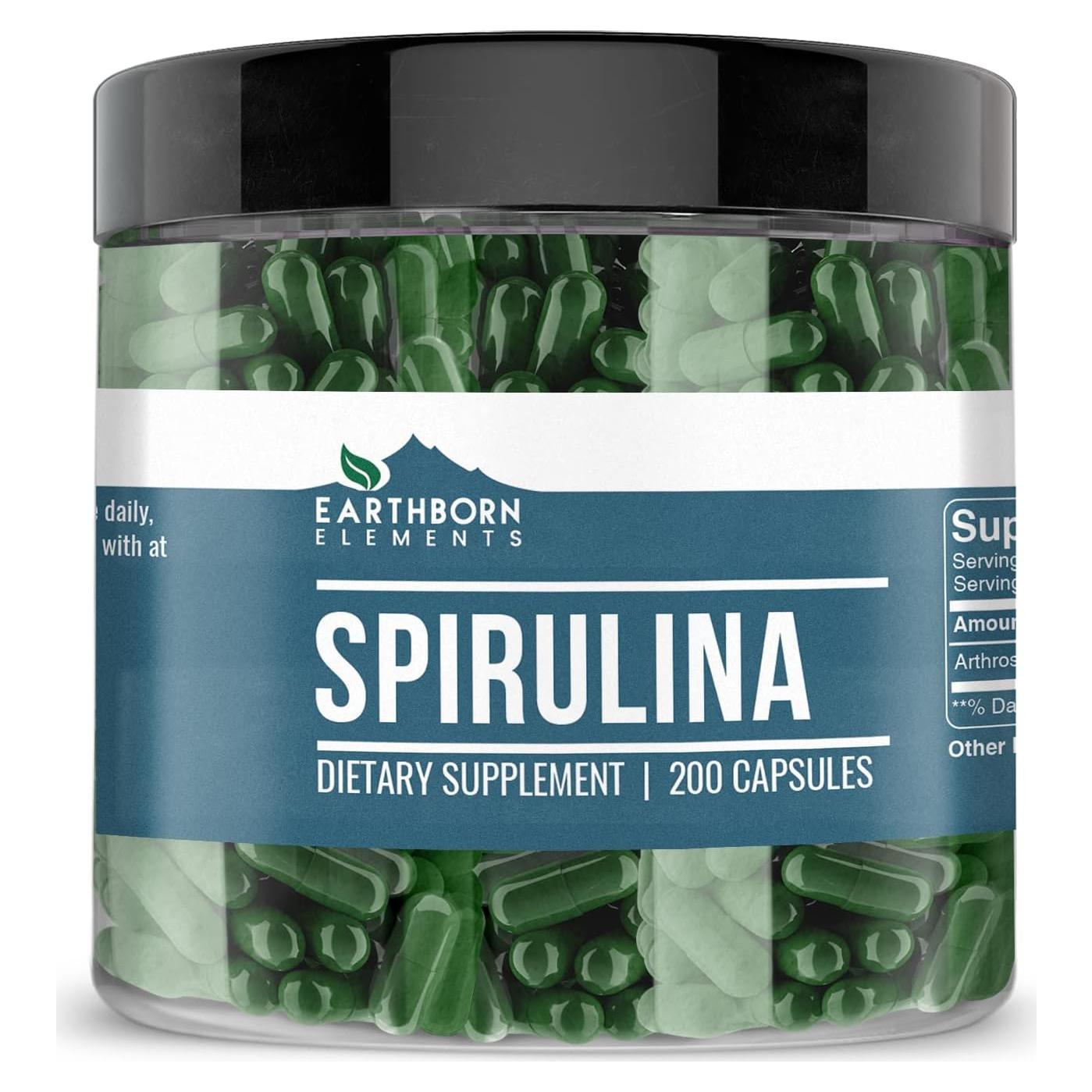 Cápsulas de Espirulina Elementos de la Tierra 200 Unidades