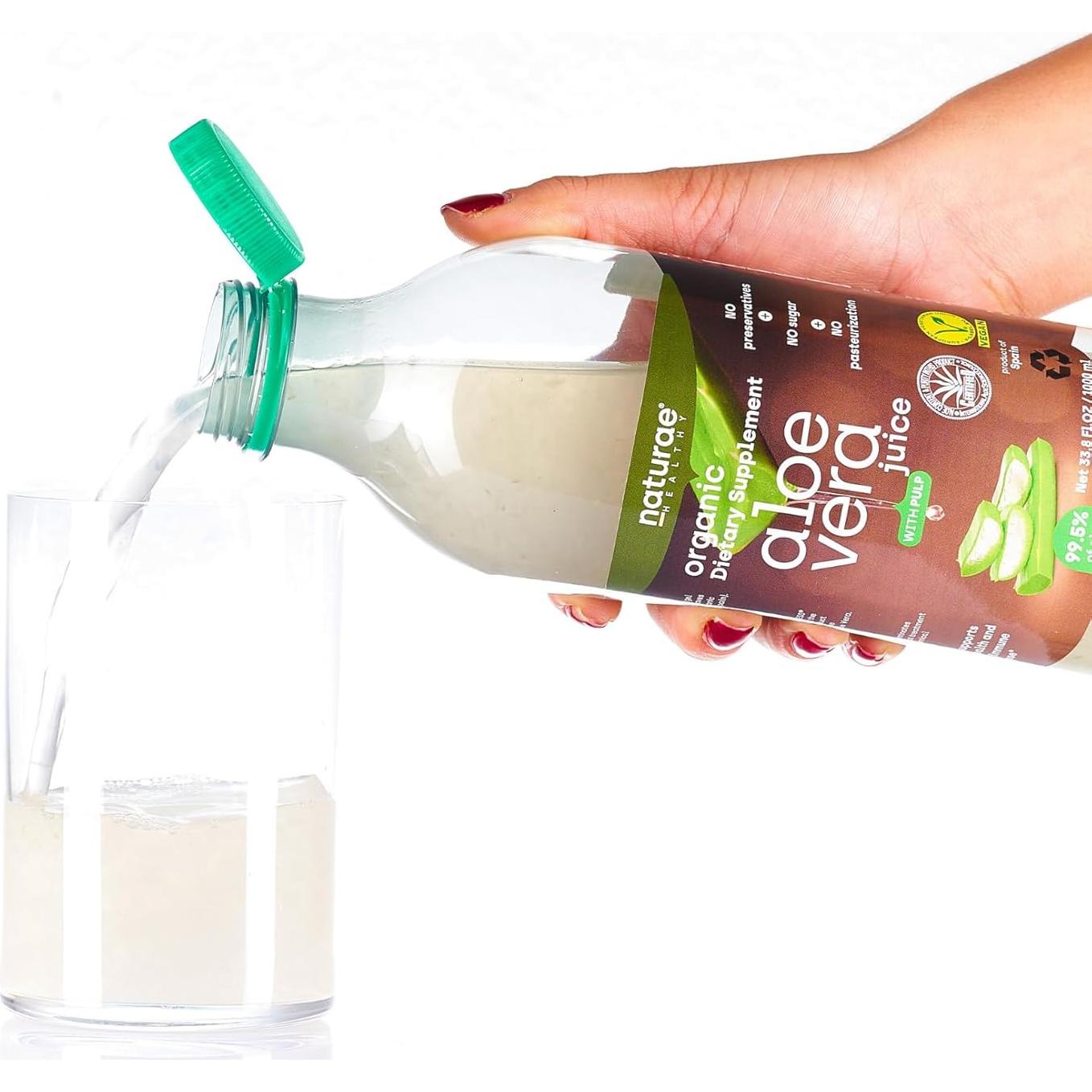 Jugo de Aloe Vera Orgánico Naturae 1000 ml con Pulpa