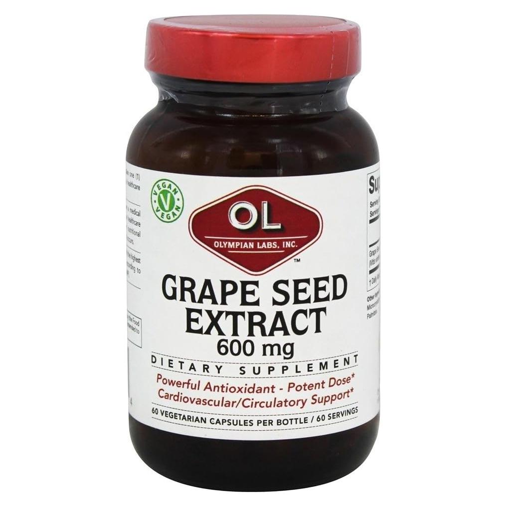 Extracto de Semilla de Uva Olympian Labs 600mg 60 Cápsulas