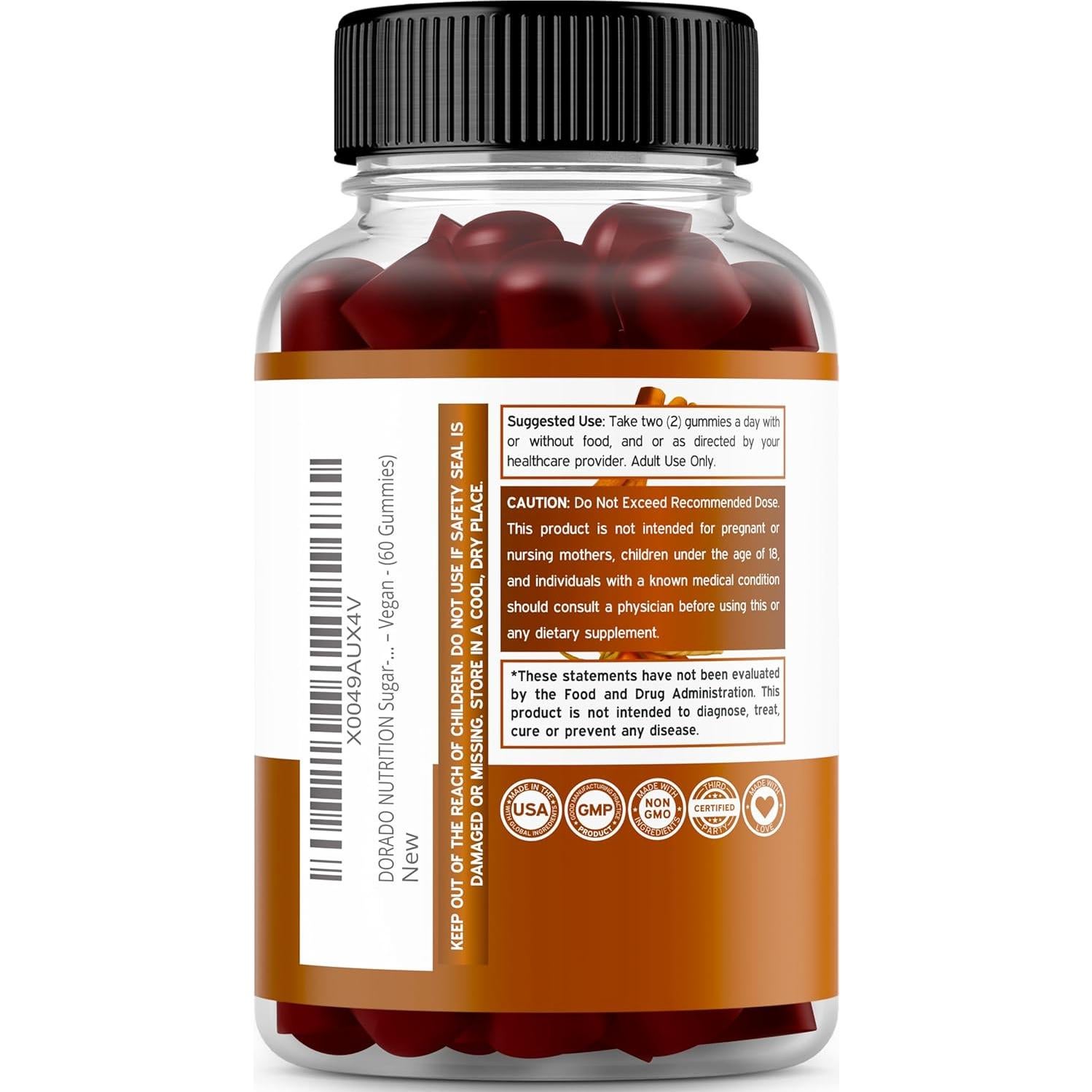 Gomitas de Canela de Ceilán Dorado Nutrition 60 Conteos