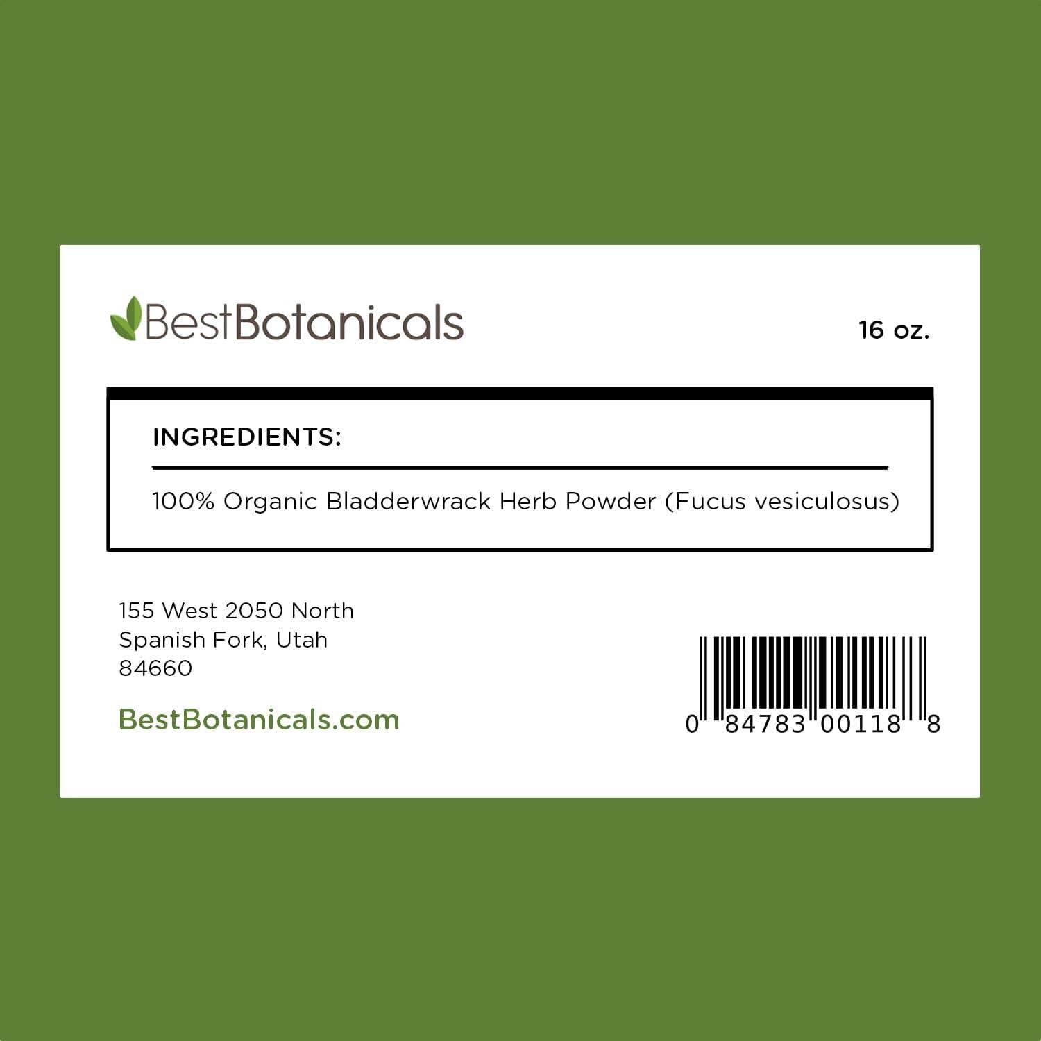 Polvo de Bladderwrack Orgánico 454 g - Mejor Botánicos