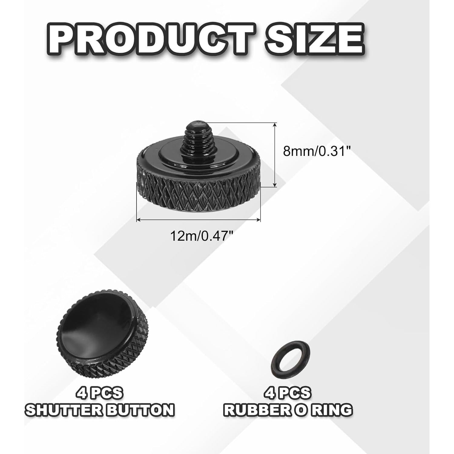 Botón de Disparo PATIKIL 4 Pack Cobre 12mm Negro