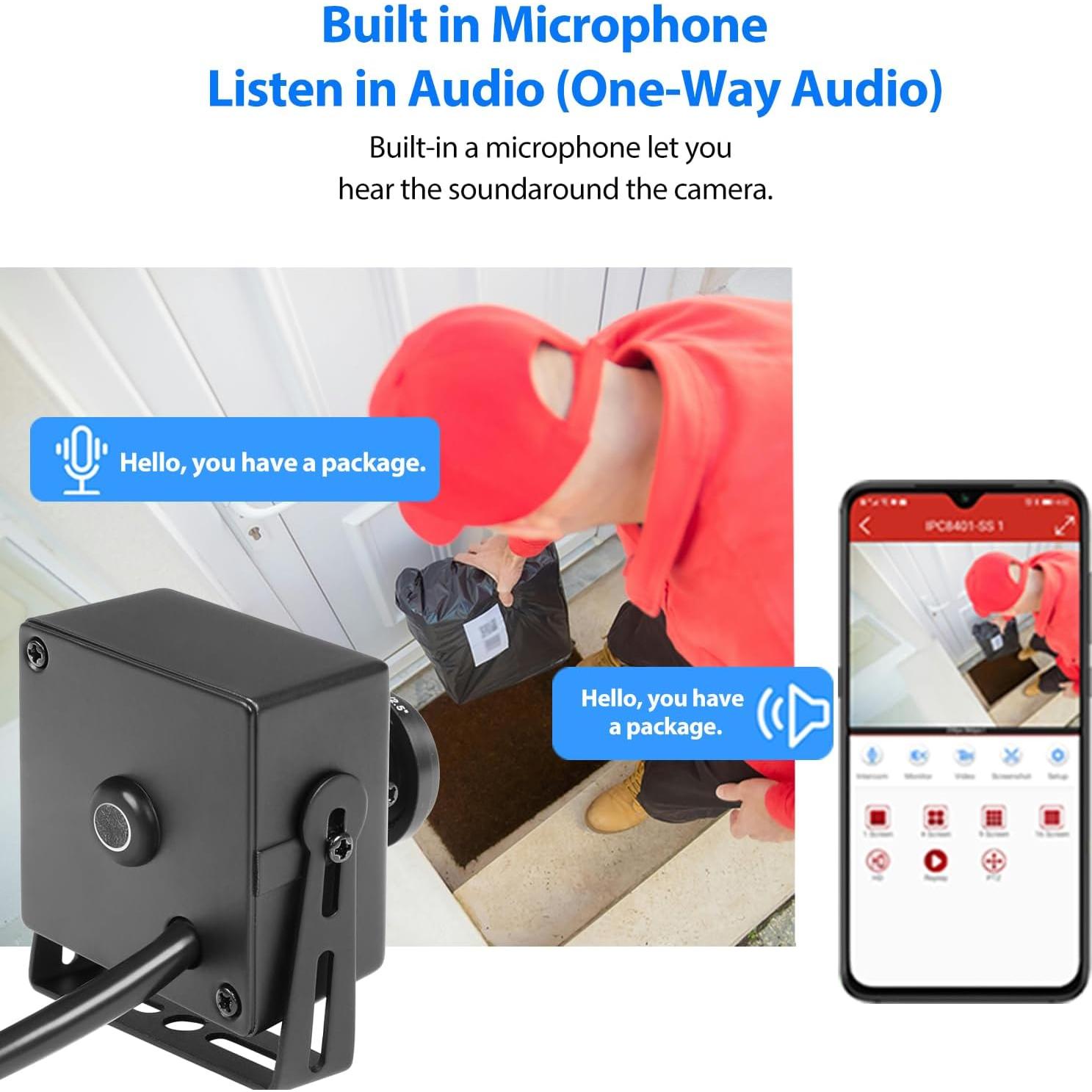 Cámara IP Mini PoE REVODATA I706-3-P-A 5MP Fisheye 180°