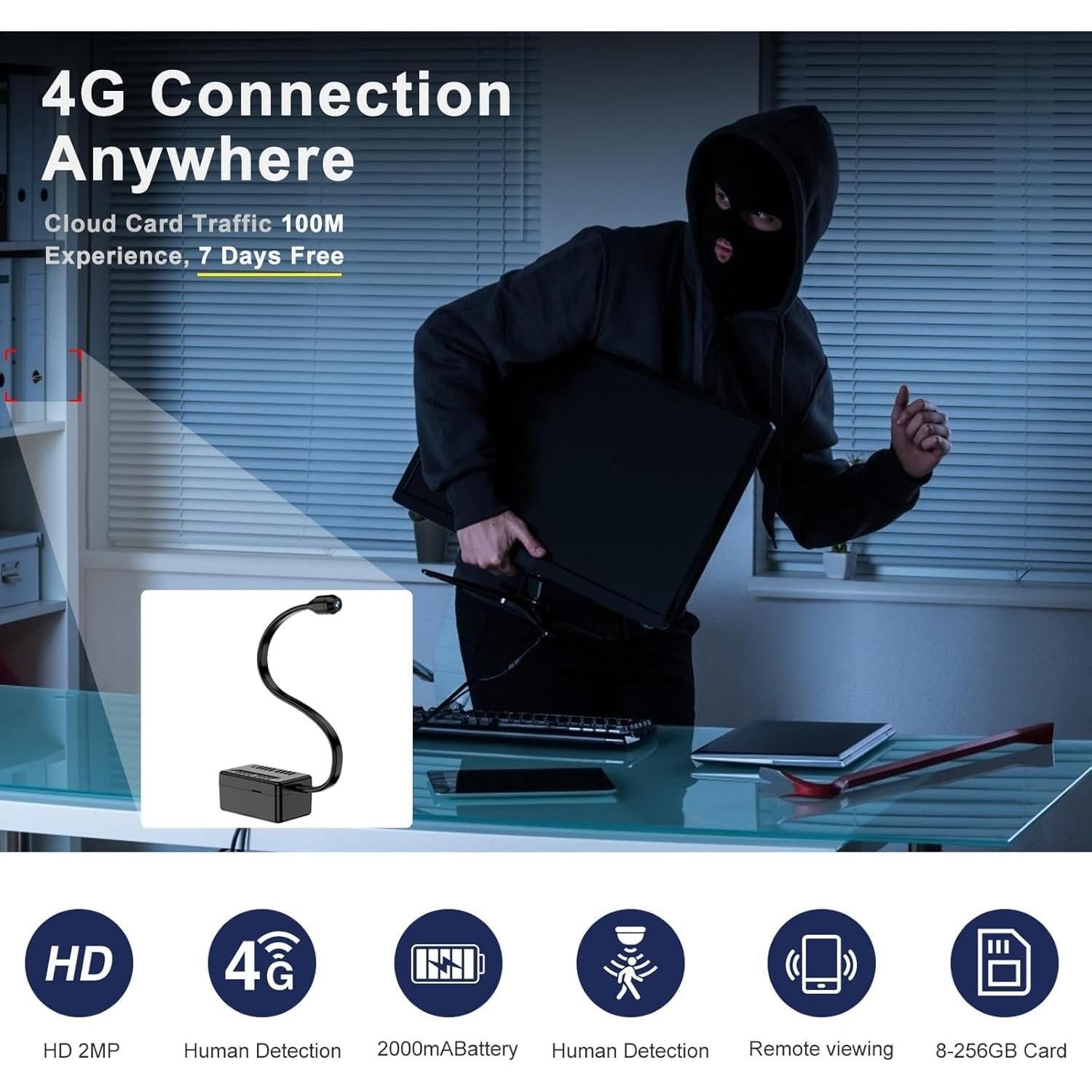 Mini Cámara Espía WiFi 1080P S29-BG Detección Movimiento