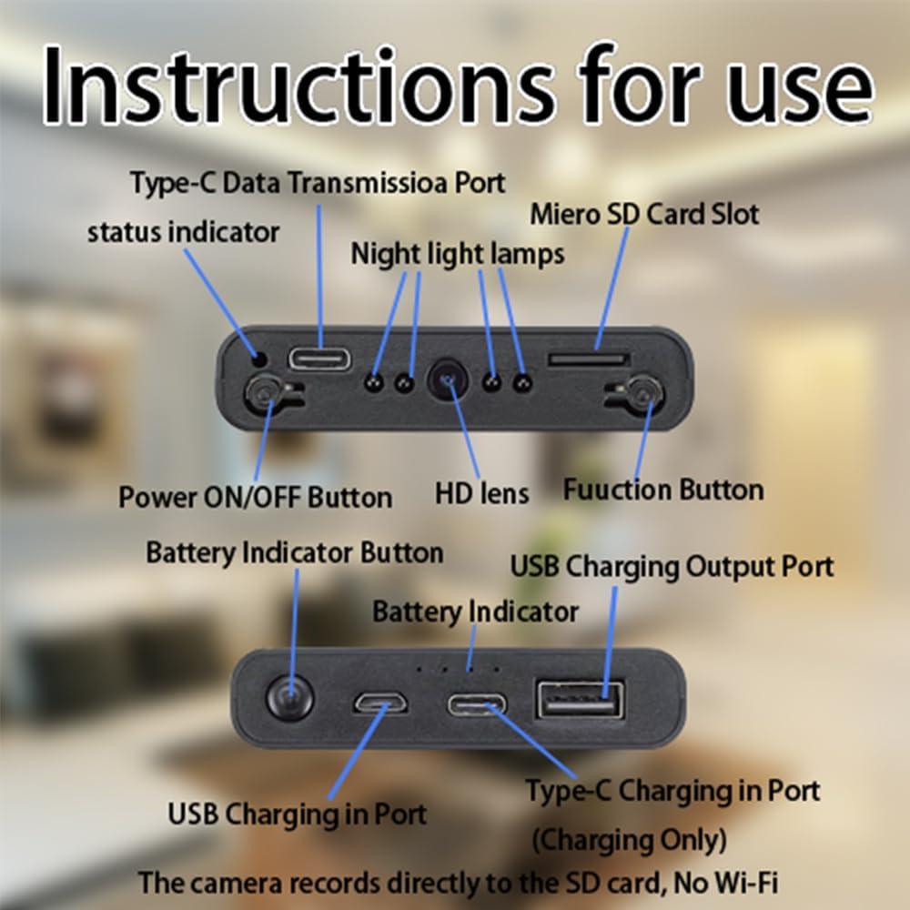 Cámara Oculta K6 1080P 10000mAh Visión Nocturna