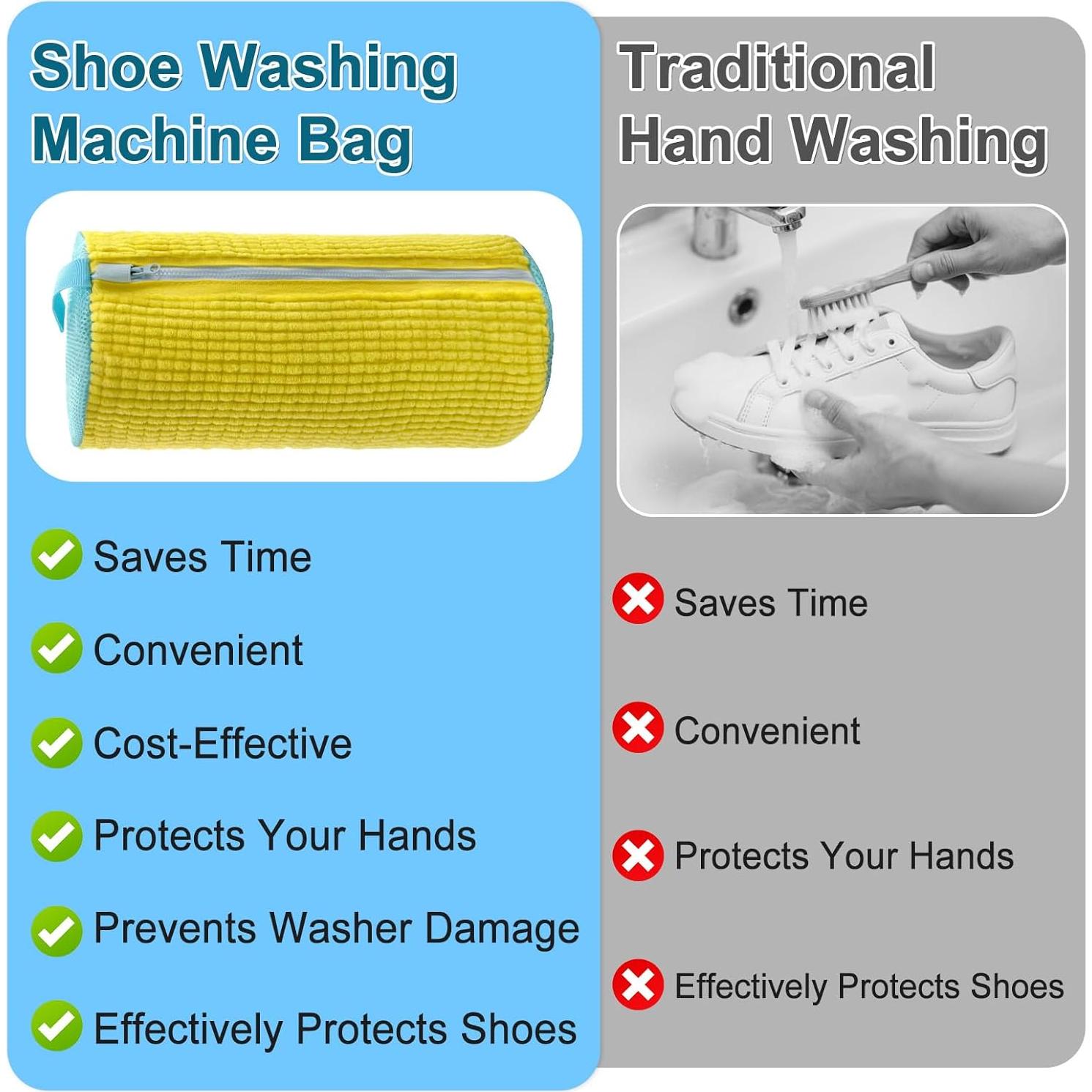 Bolsa de Lavado de Zapatos Heuihm Amarillo 40x20 cm Reutilizable