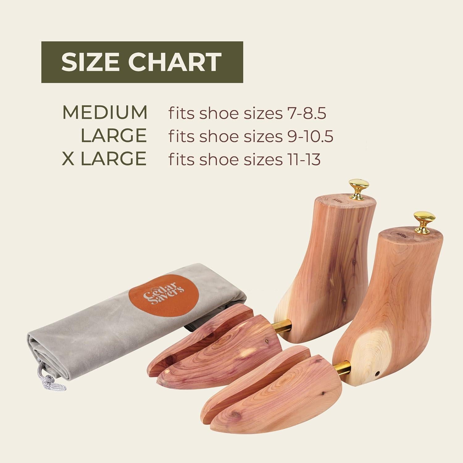 Árbol de Botas de Cedro Rojo Aromático para Hombres - Tamaño 40-42