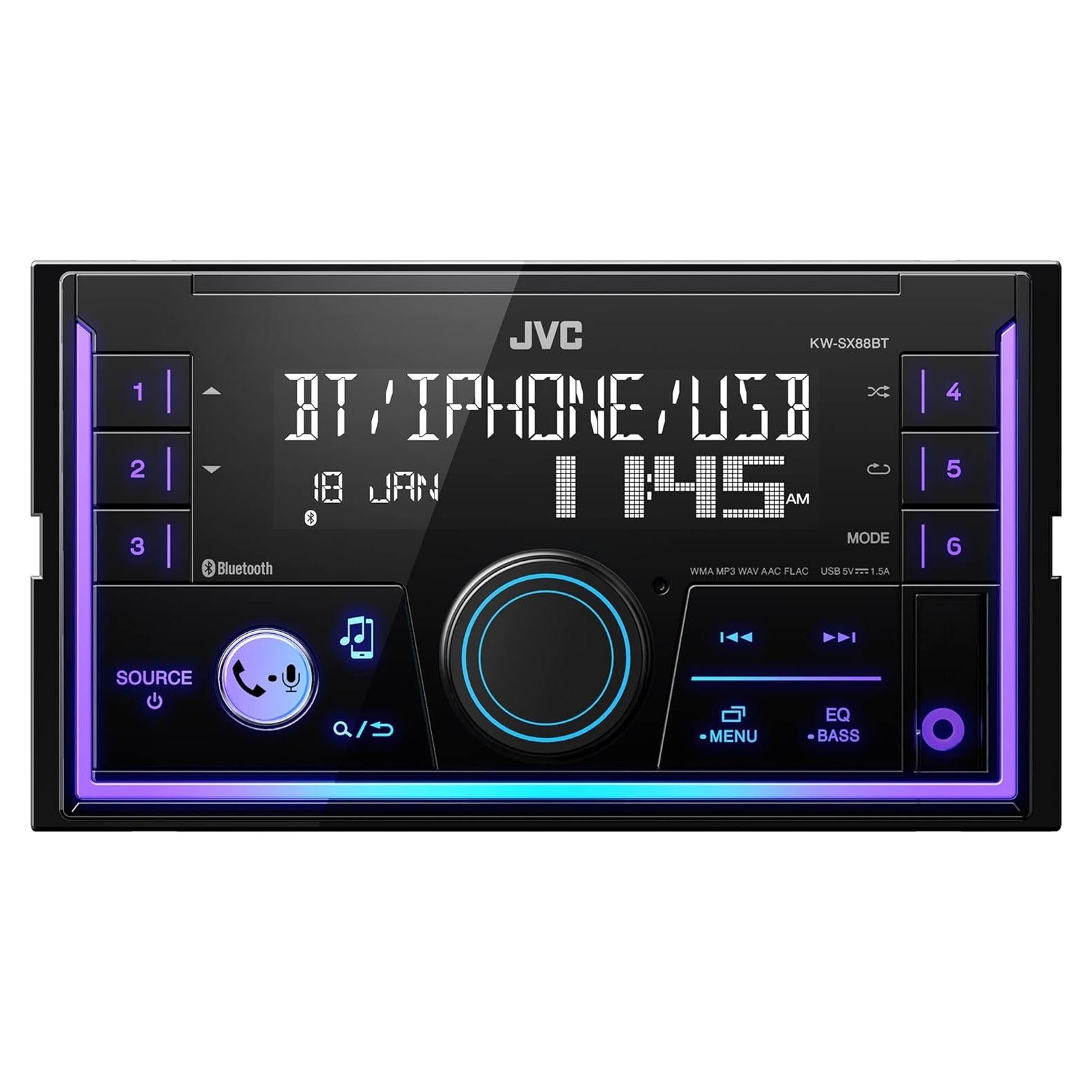 Estéreo de Medios Digitales JVC KW-SX88BT Bluetooth Doble Din