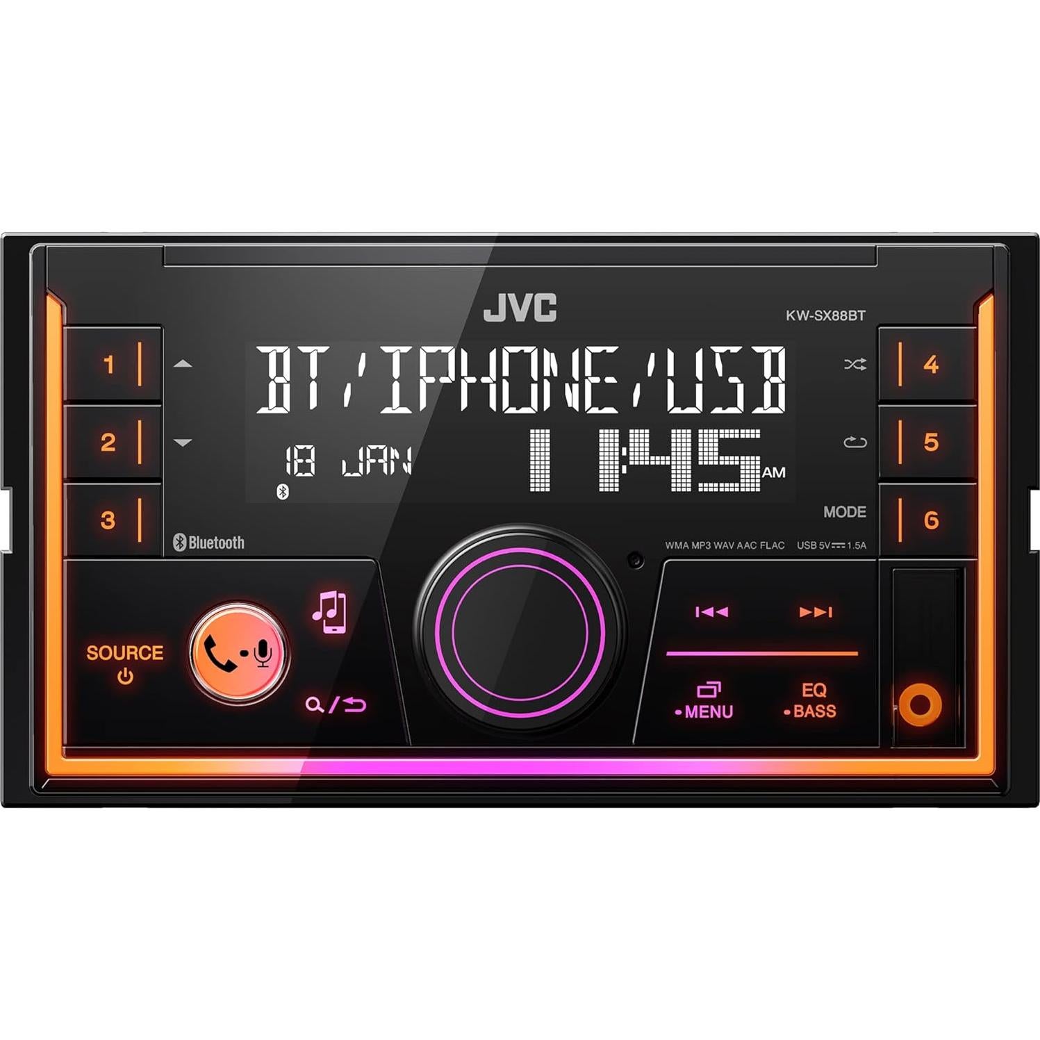 Estéreo de Medios Digitales JVC KW-SX88BT Bluetooth Doble Din