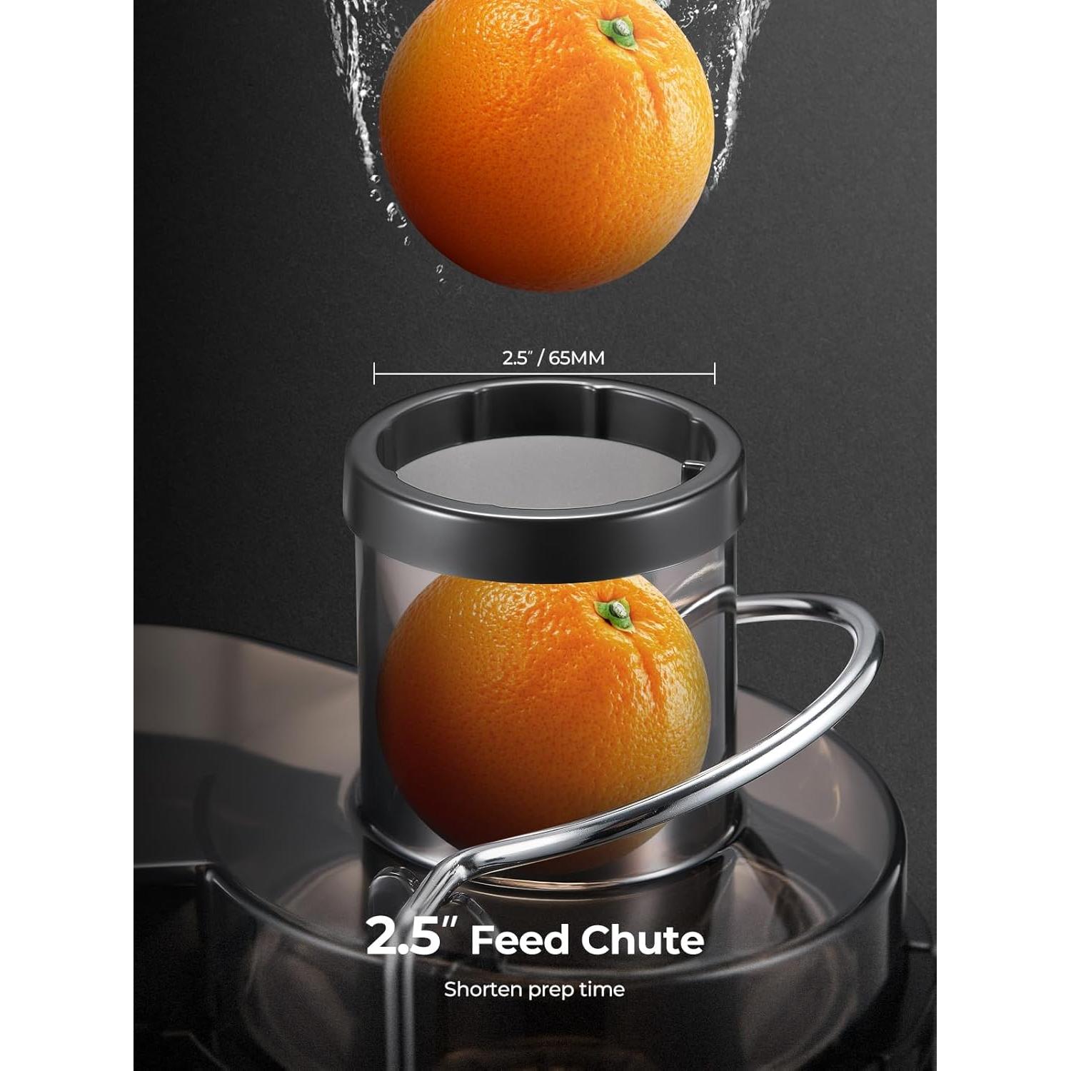 Exprimidor de Frutas y Verduras HOUSNAT 400W 3 Velocidades Negro