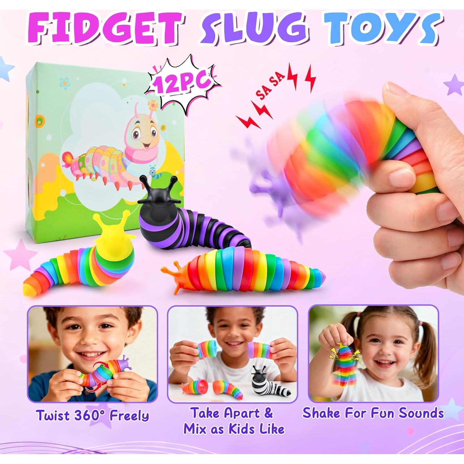 Juguetes Antiestrés de Babosas Cevioce 12 Piezas 1.1 kg