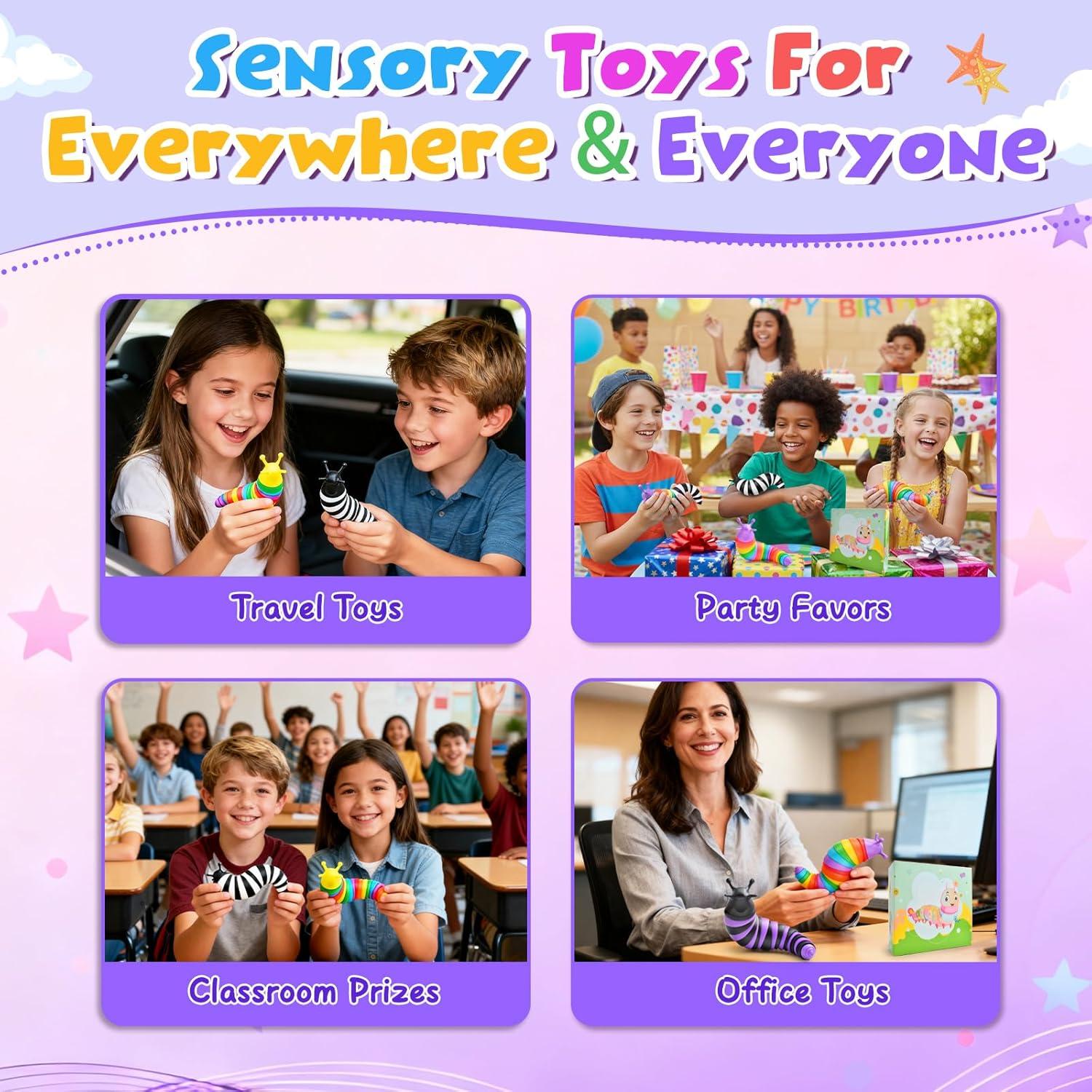 Juguetes Antiestrés de Babosas Cevioce 12 Piezas 1.1 kg